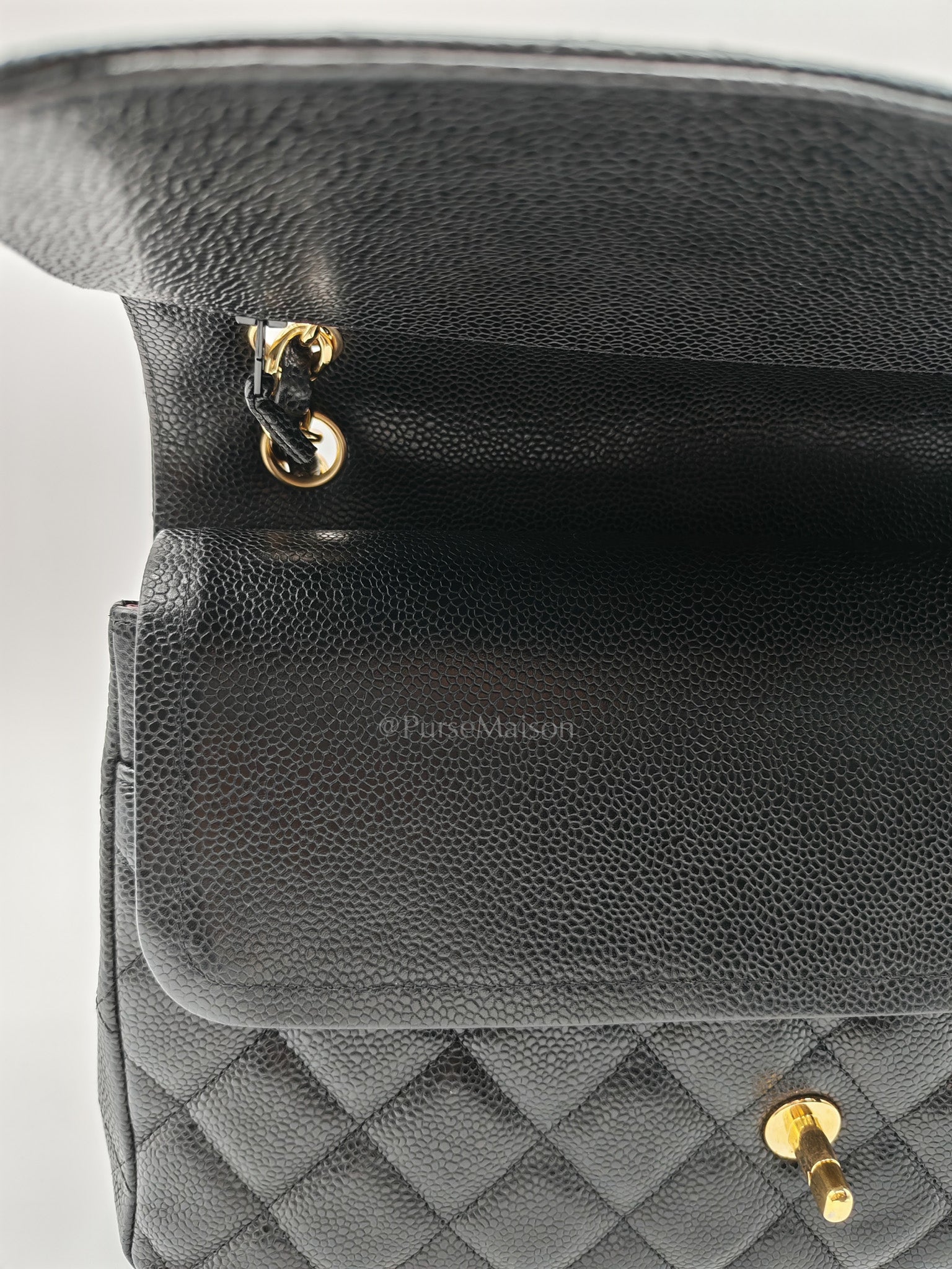 Classic Double Flap Jumbo In Black Caviar Leather and Gold Hardware Series 15