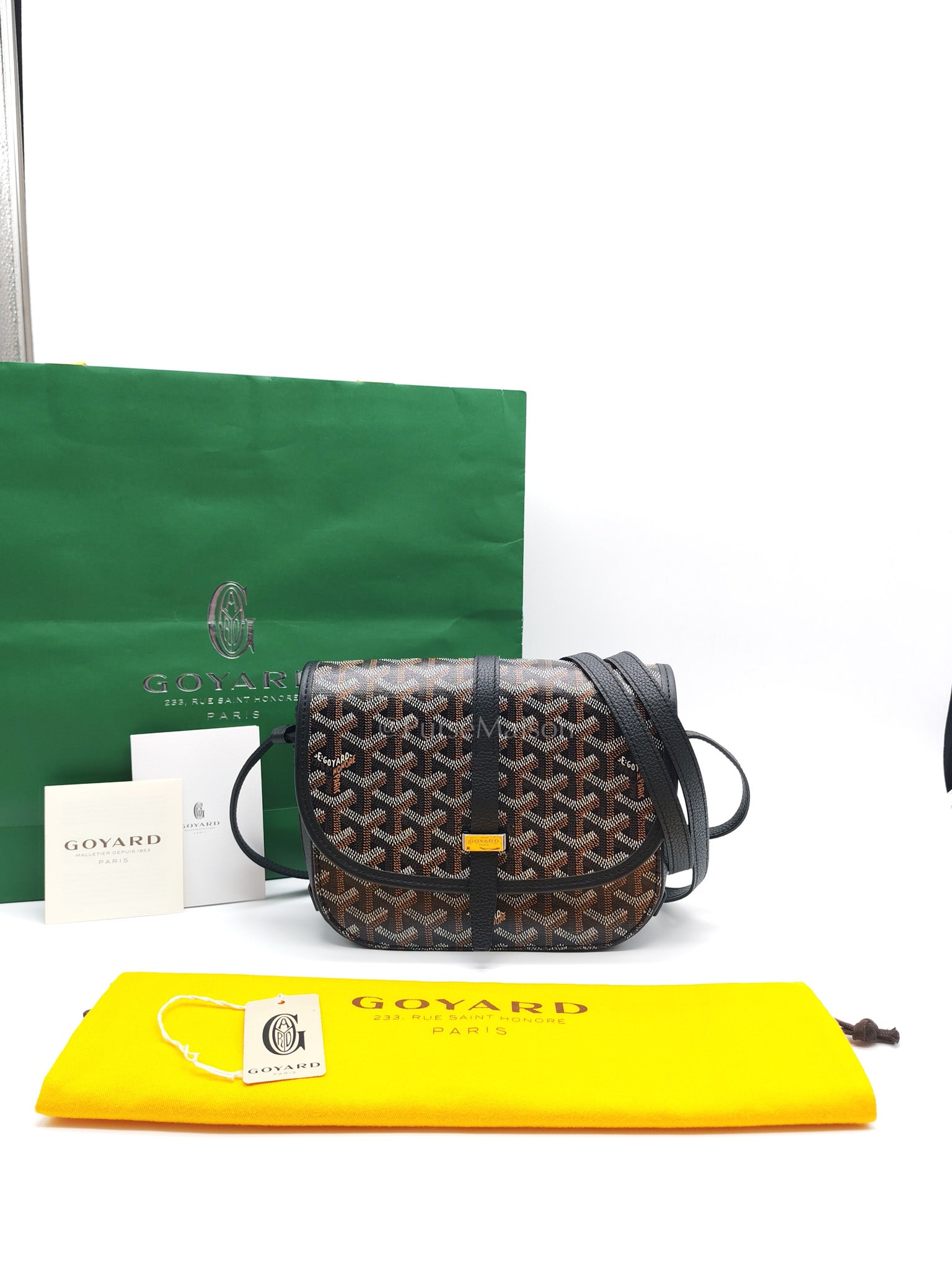 Belvedere PM in Black Goyardine Canvas Crossbody Bag