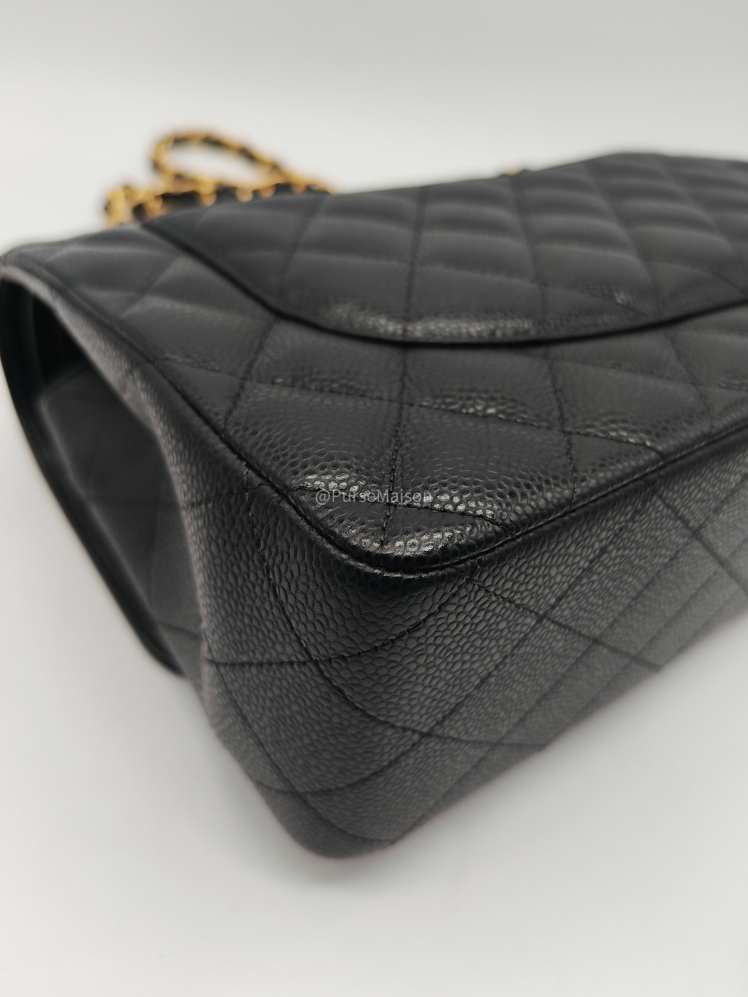 Chanel Classic Double Flap Jumbo in Black Caviar Leather Gold Hardware (Series 26)