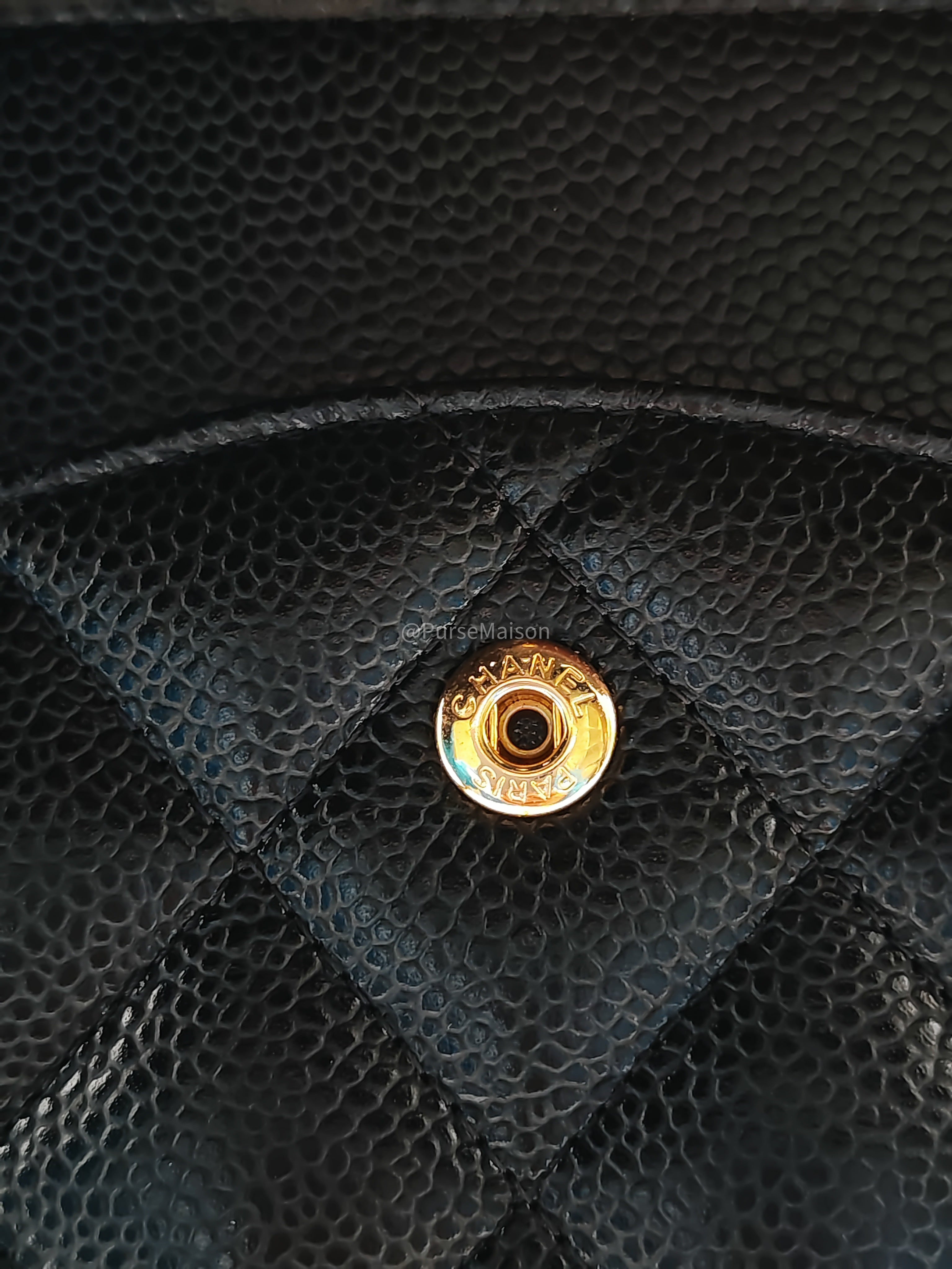 Chanel Classic Double Flap Jumbo in Black Caviar Leather Gold Hardware (Series 26)
