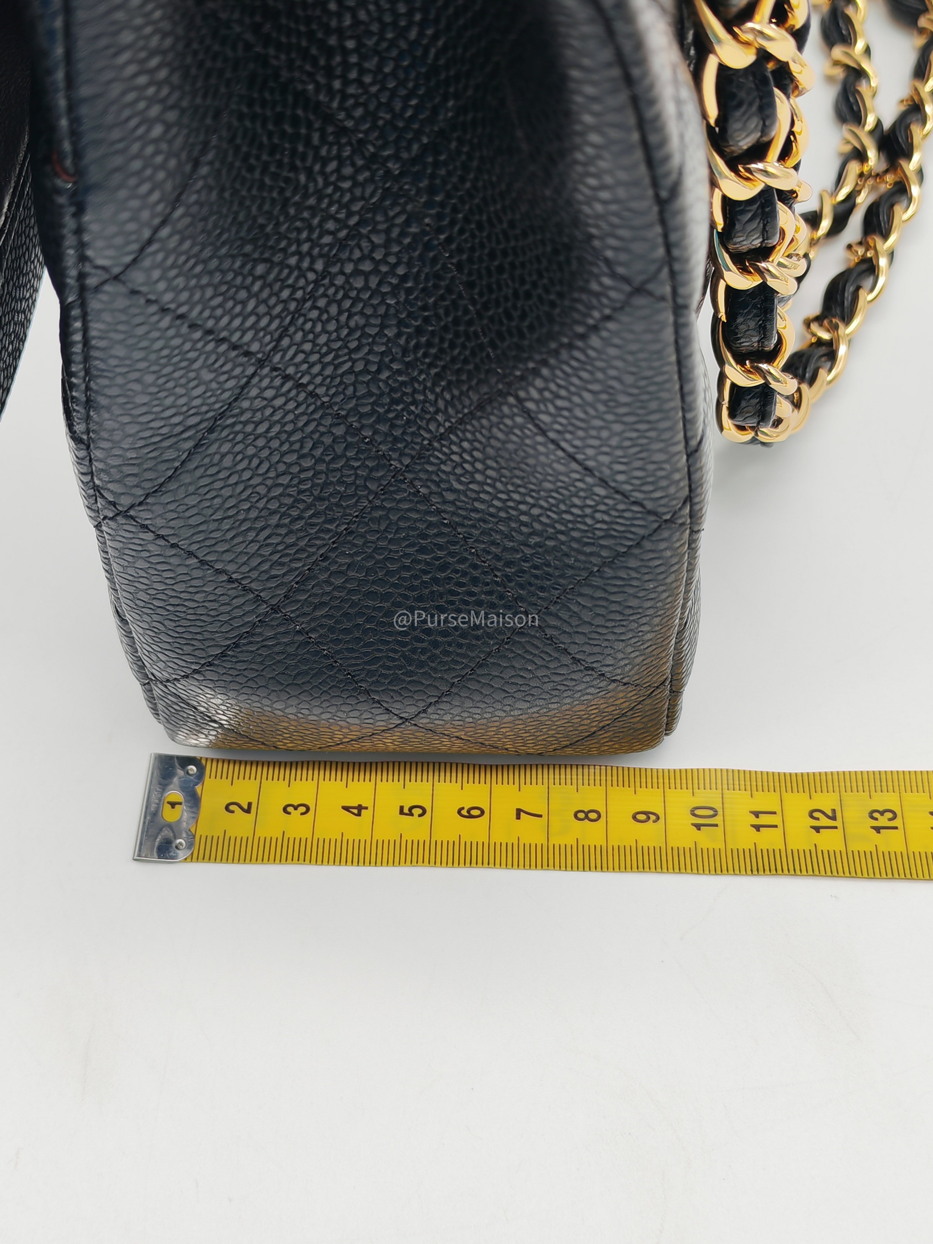 Chanel Classic Double Flap Jumbo in Black Caviar Leather Gold Hardware (Series 26)