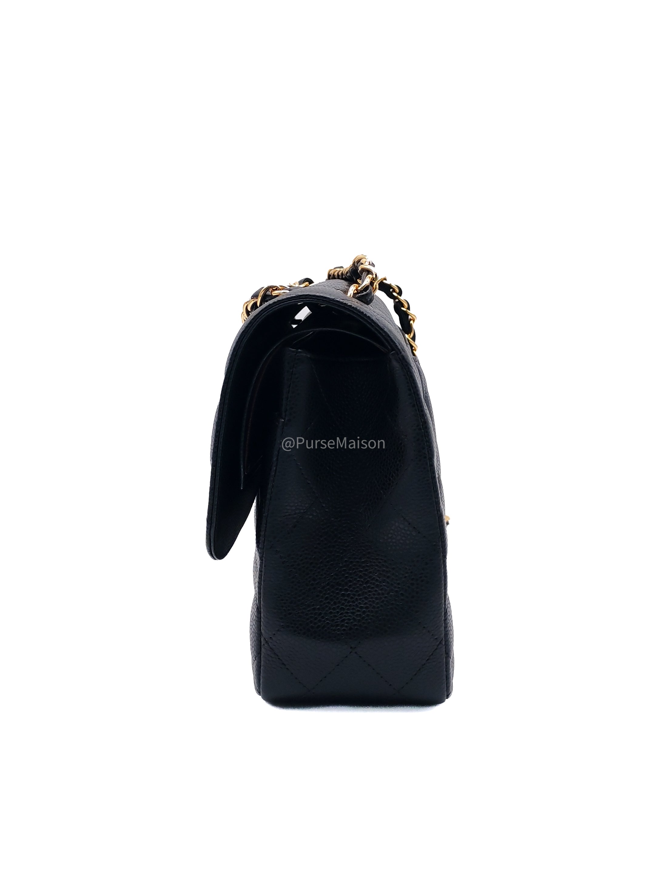Chanel Classic Double Flap Jumbo in Black Caviar Leather Gold Hardware (Series 26)