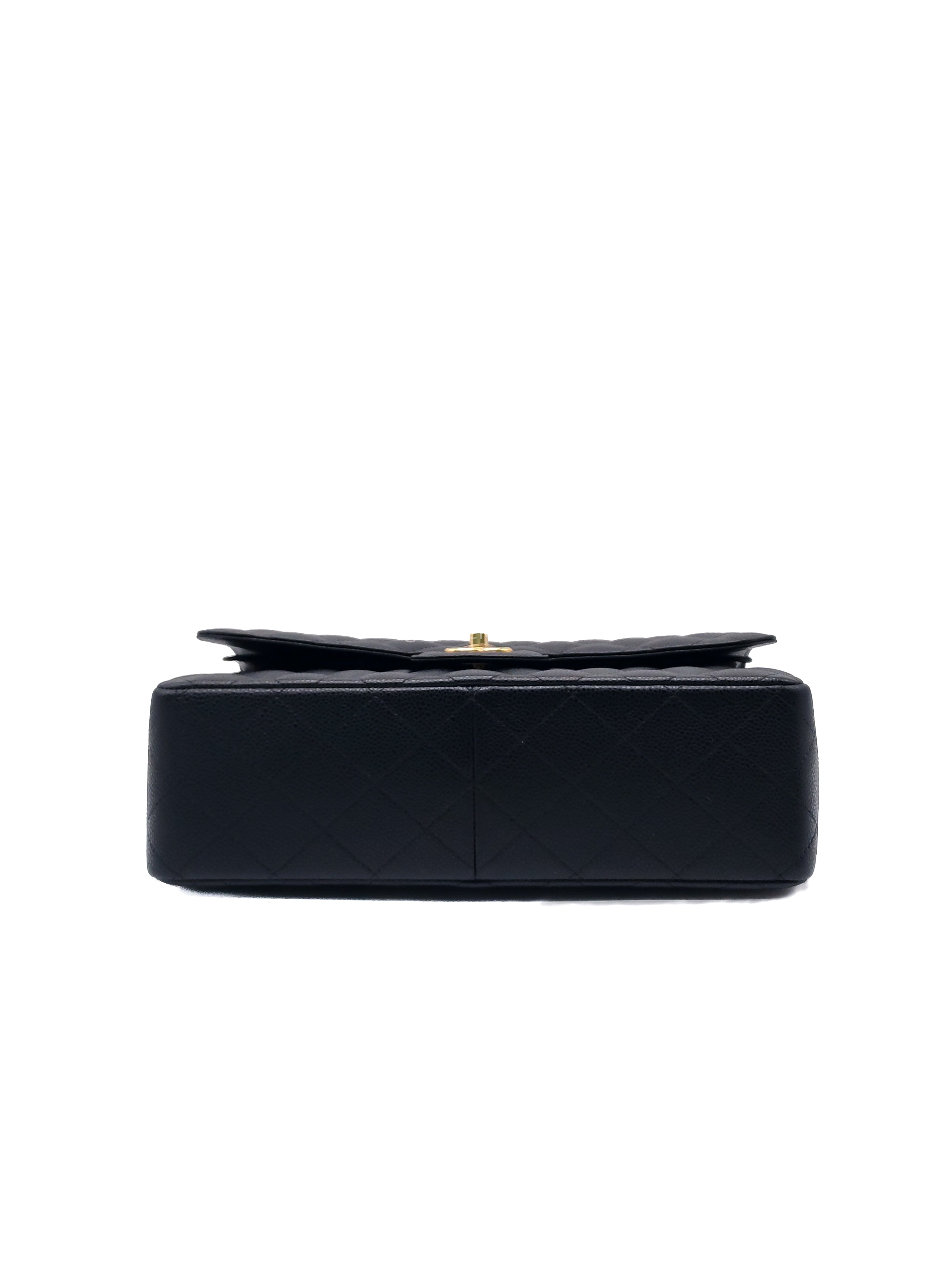 Chanel Classic Double Flap Jumbo in Black Caviar Leather Gold Hardware (Series 26)