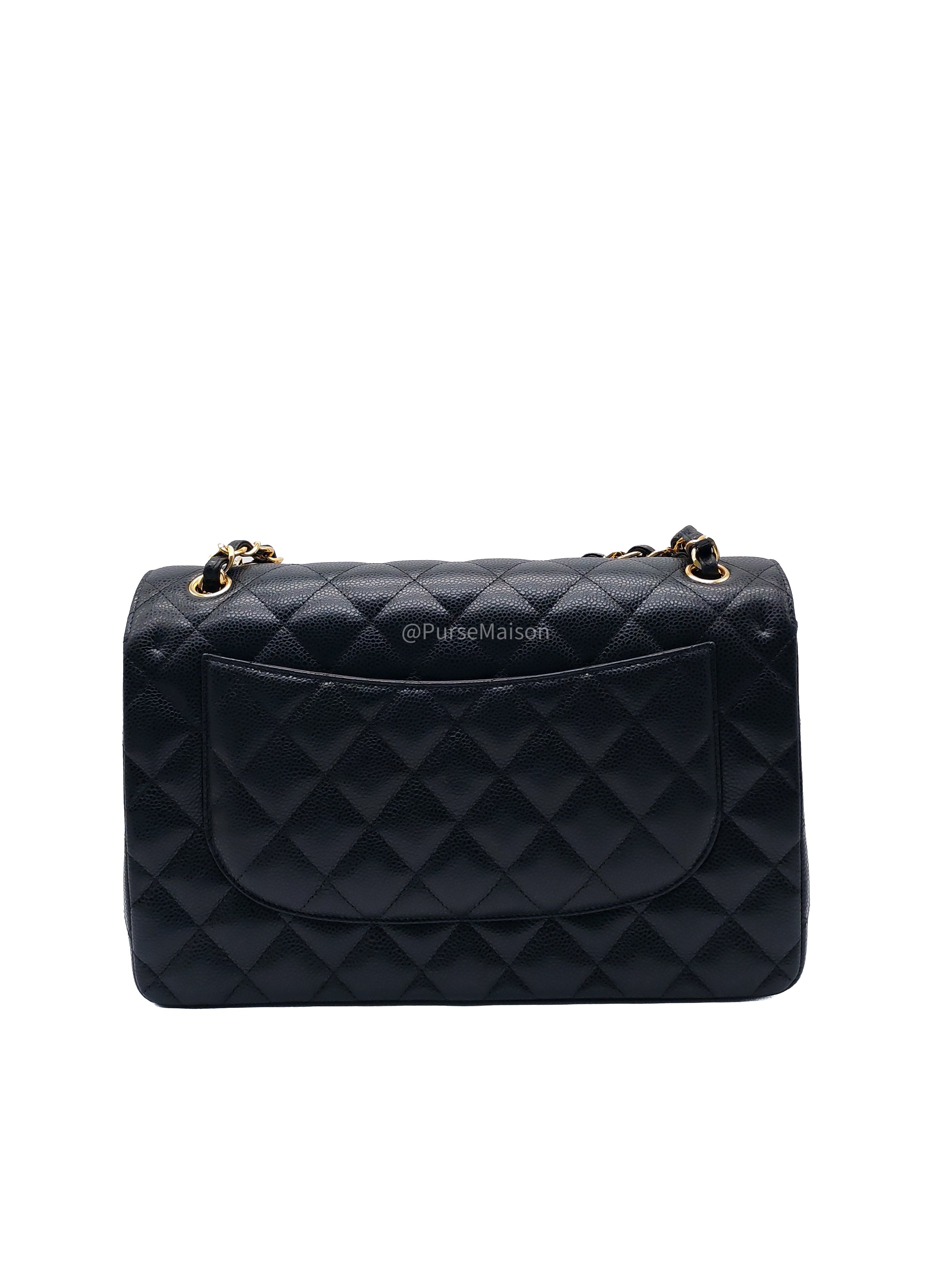 Chanel Classic Double Flap Jumbo in Black Caviar Leather Gold Hardware (Series 26)