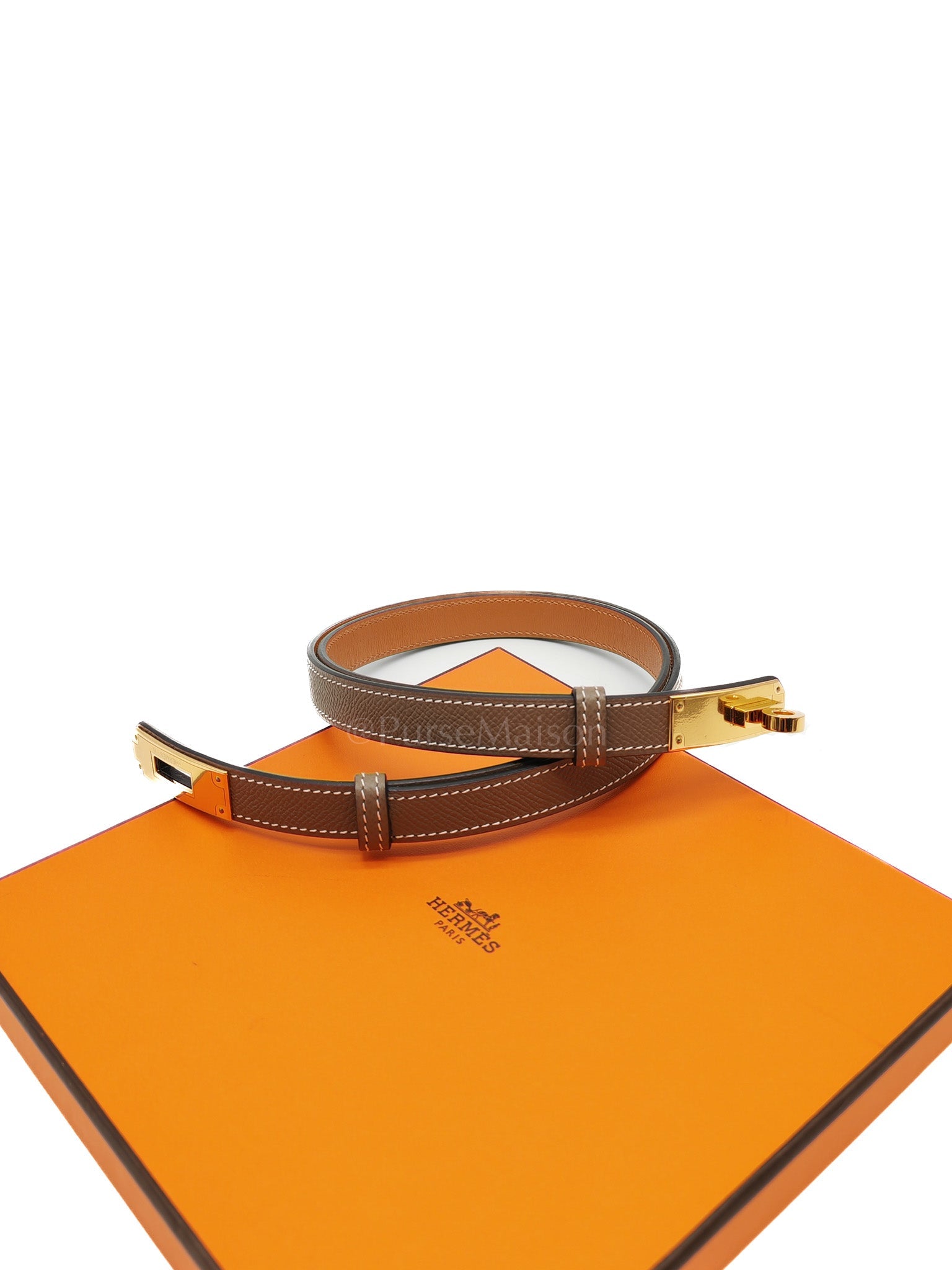 Hermes Kelly Belt Etoupe Epsom Leather in Gold Hardware Stamp B(2023)