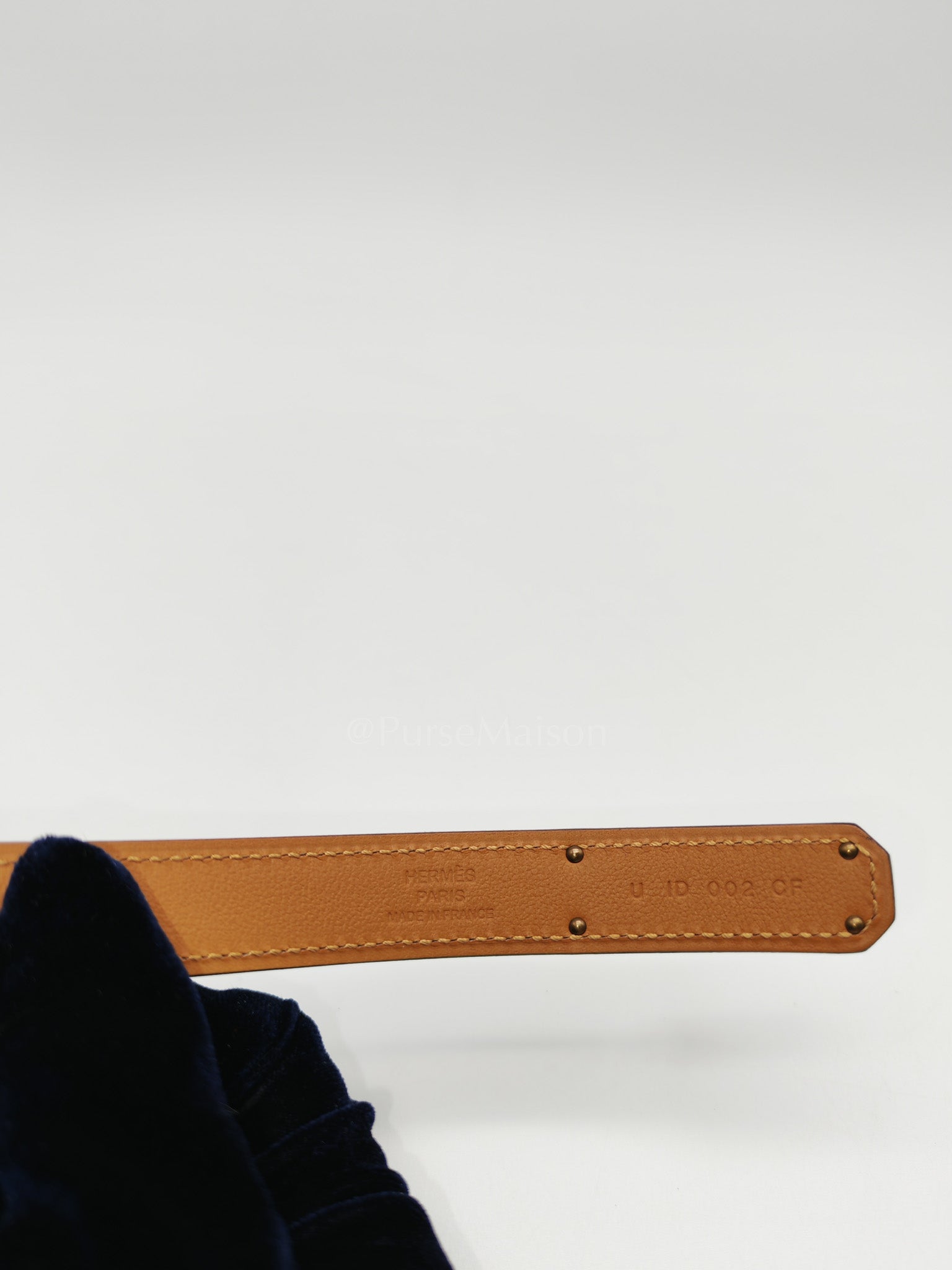 Hermes Kelly Belt in Black Epsom Leather Gold Hardware Stamp U(2022)