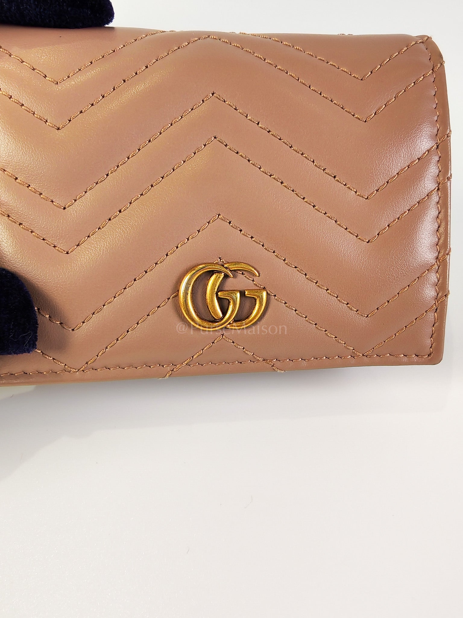 Marmont Bifold Card Case Wallet in Dusty Rose | Purse Maison Luxury Bags Shop