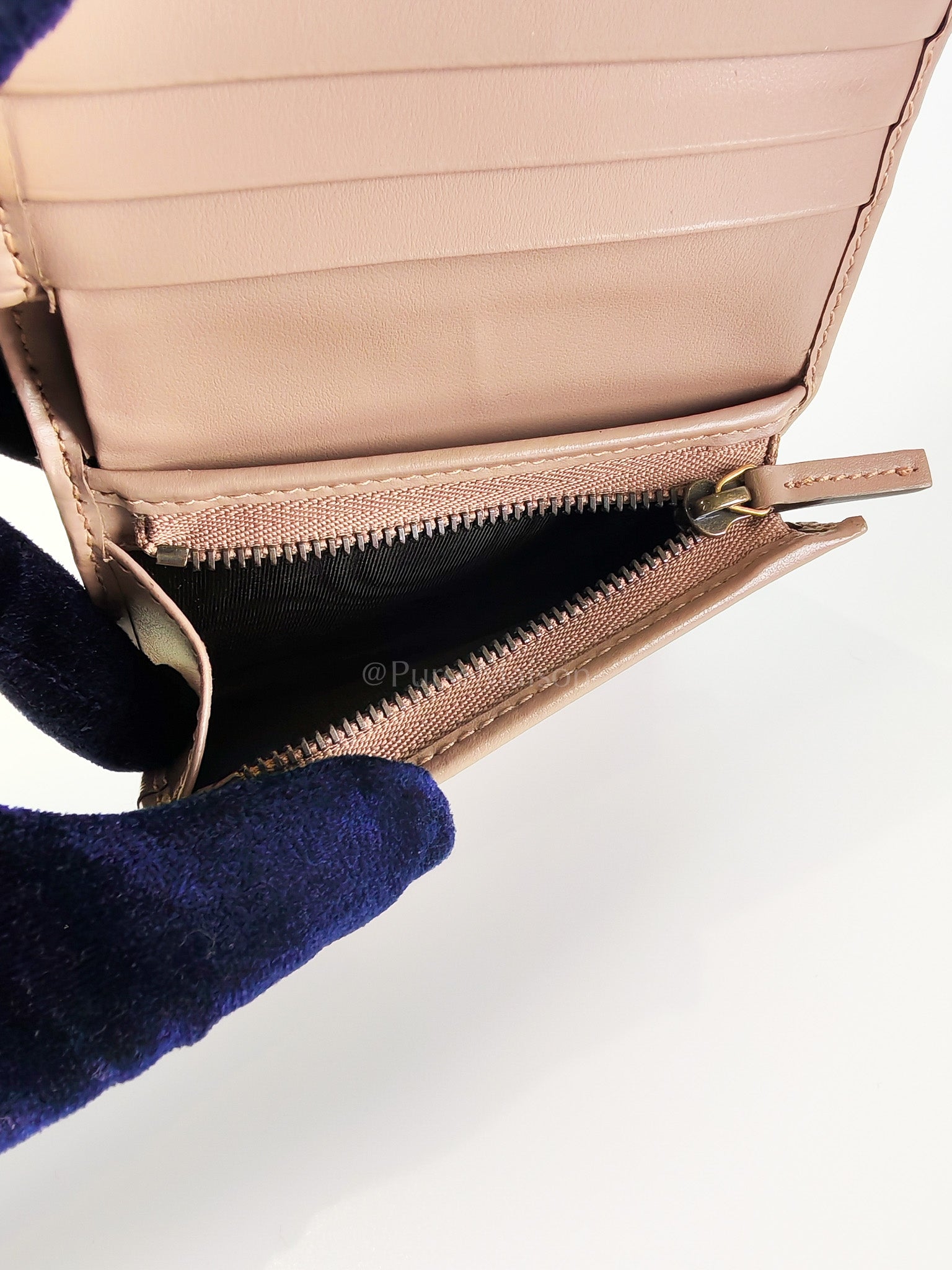 Marmont Bifold Card Case Wallet in Dusty Rose | Purse Maison Luxury Bags Shop