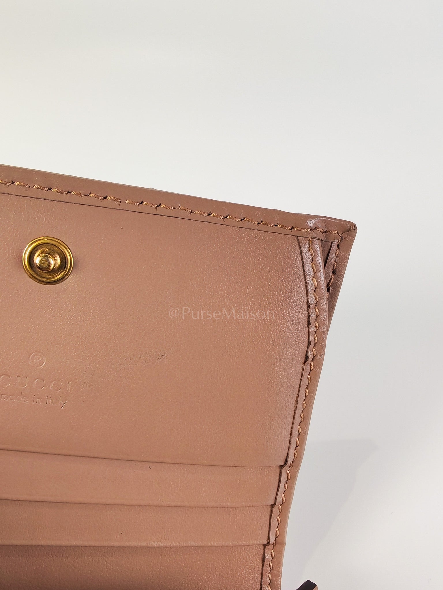 Marmont Bifold Card Case Wallet in Dusty Rose | Purse Maison Luxury Bags Shop