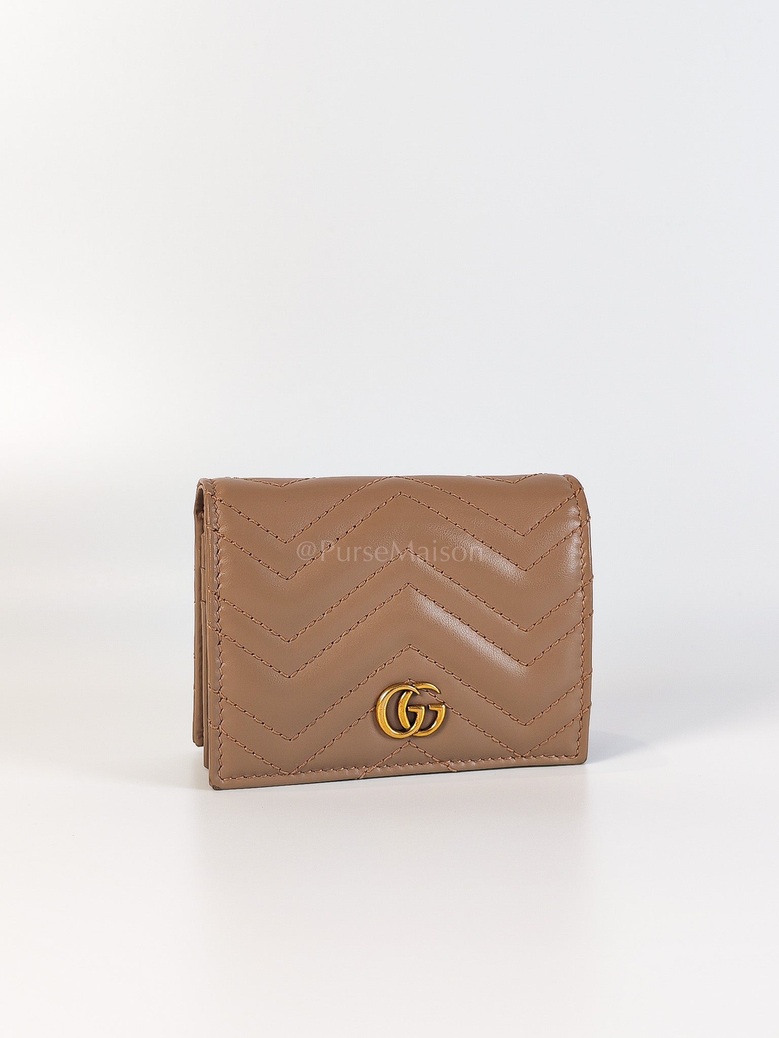 Marmont Bifold Card Case Wallet in Dusty Rose | Purse Maison Luxury Bags Shop