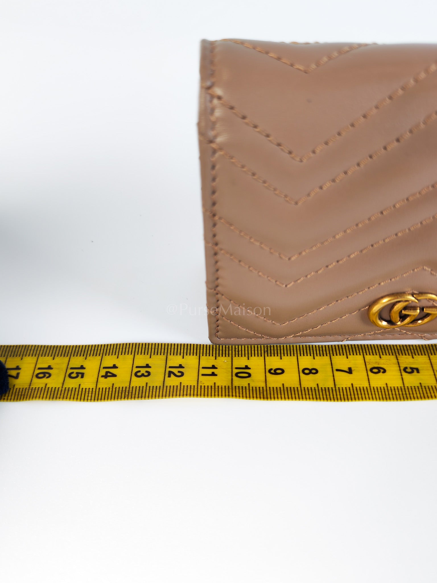 Marmont Bifold Card Case Wallet in Dusty Rose | Purse Maison Luxury Bags Shop