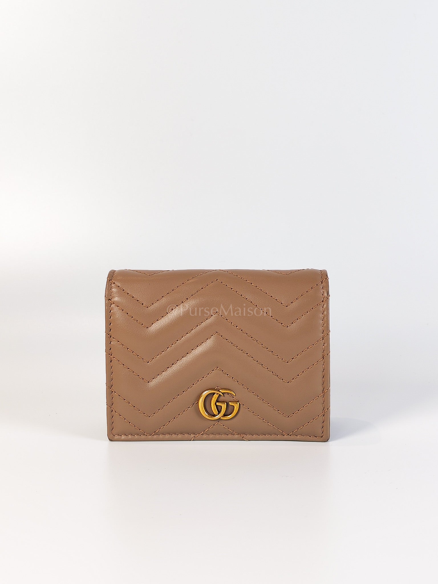 Marmont Bifold Card Case Wallet in Dusty Rose | Purse Maison Luxury Bags Shop