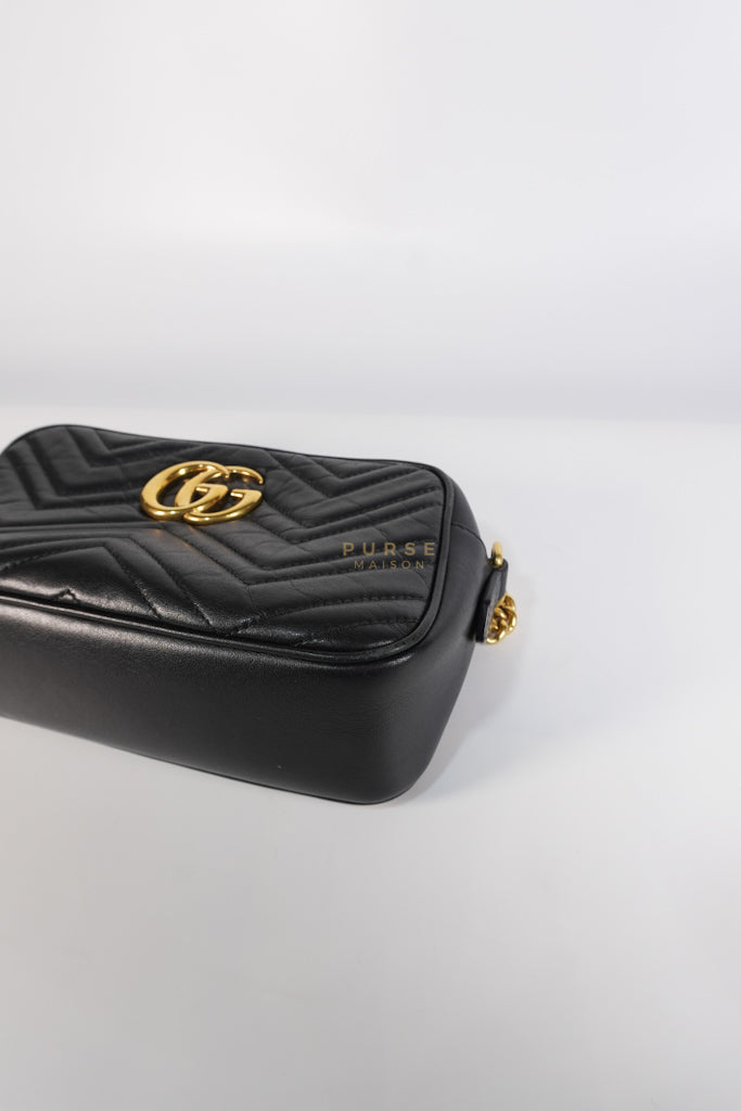 Marmont Camera Bag in Black Matelasse Leather | Purse Maison Luxury Bags Shop