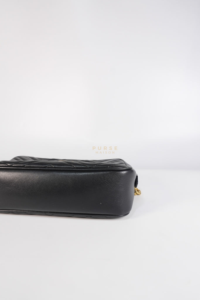 Marmont Camera Bag in Black Matelasse Leather | Purse Maison Luxury Bags Shop