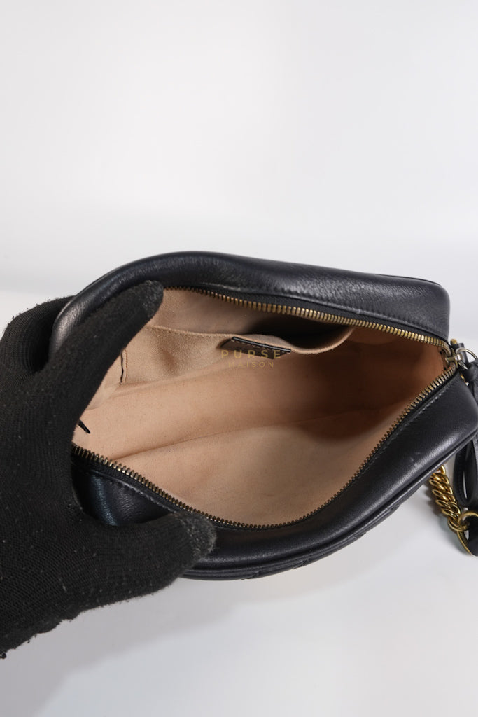 Marmont Camera Bag in Black Matelasse Leather | Purse Maison Luxury Bags Shop