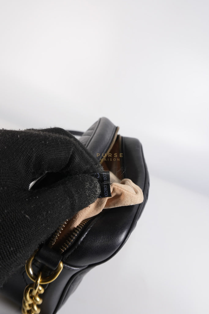 Marmont Camera Bag in Black Matelasse Leather | Purse Maison Luxury Bags Shop