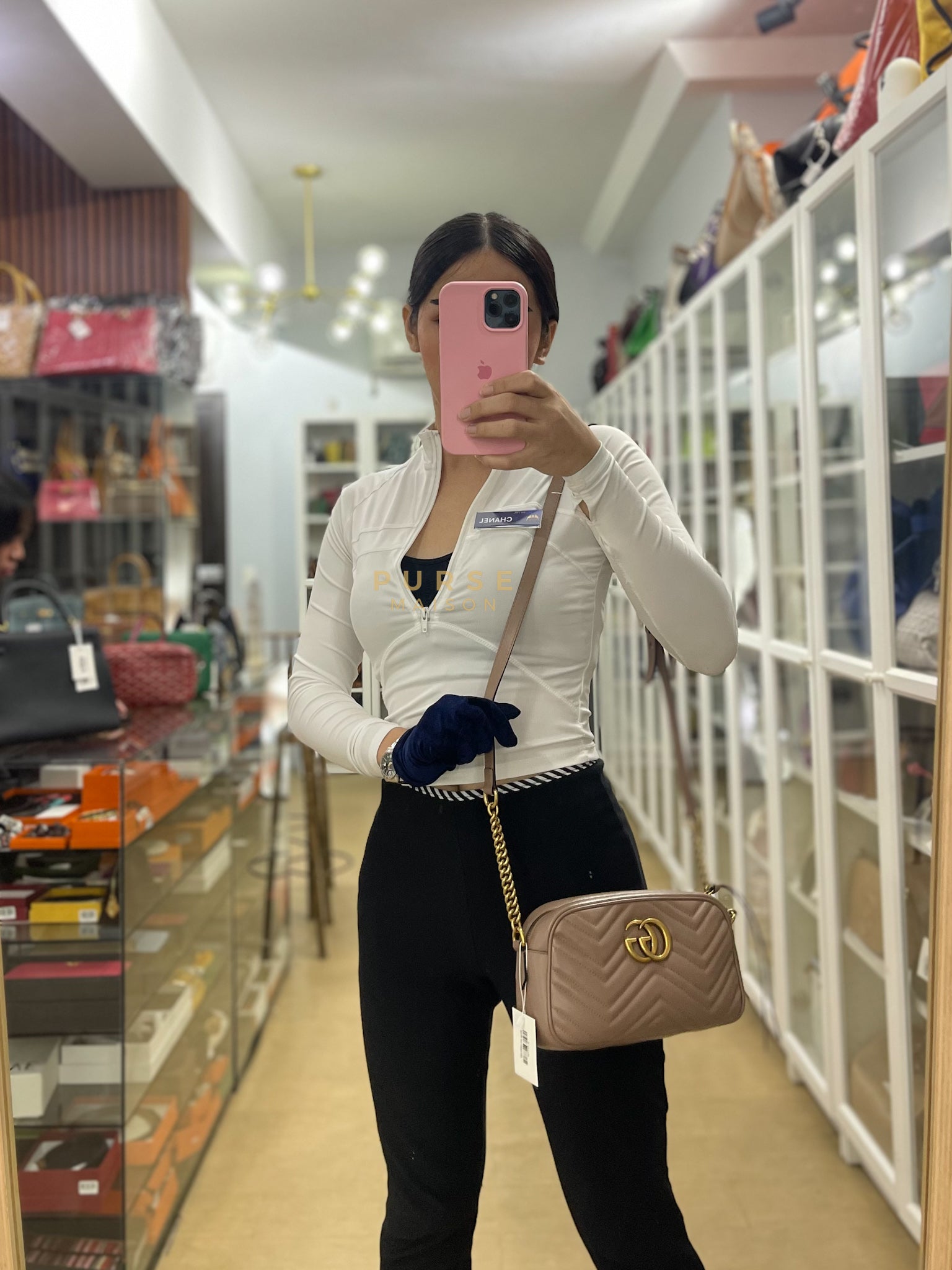 Marmont Camera Bag in Dusty Rose | Purse Maison Luxury Bags Shop