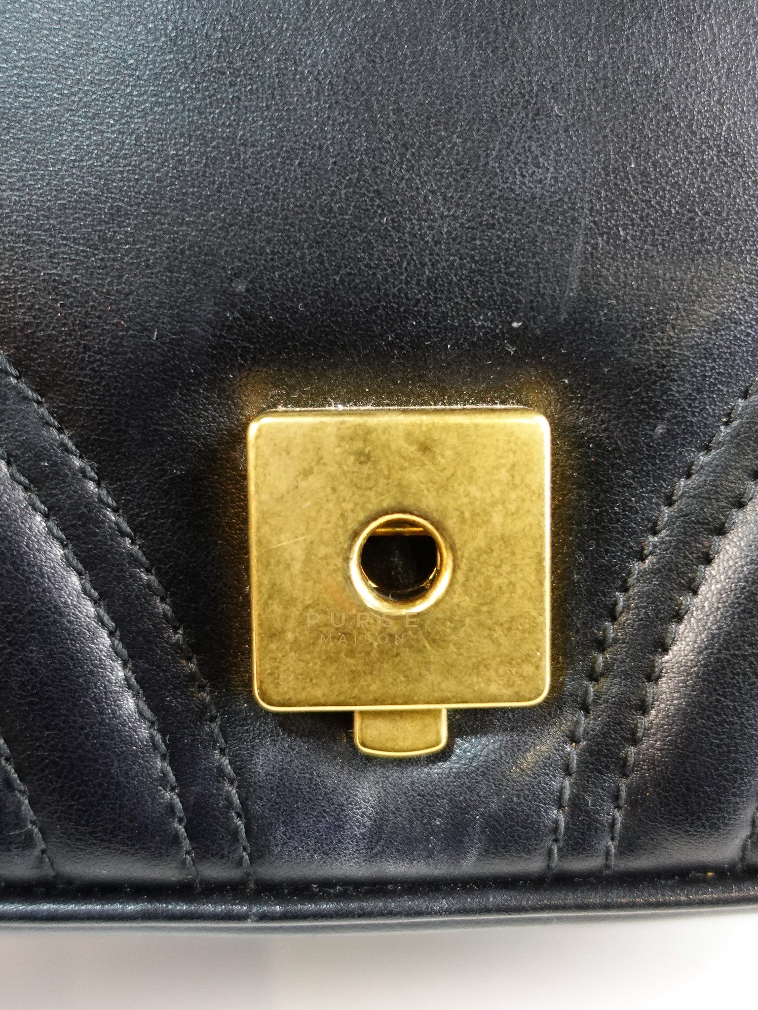 Marmont Flap Bag Mini in Black Matelasse Leather & Gold Hardware | Purse Maison Luxury Bags Shop