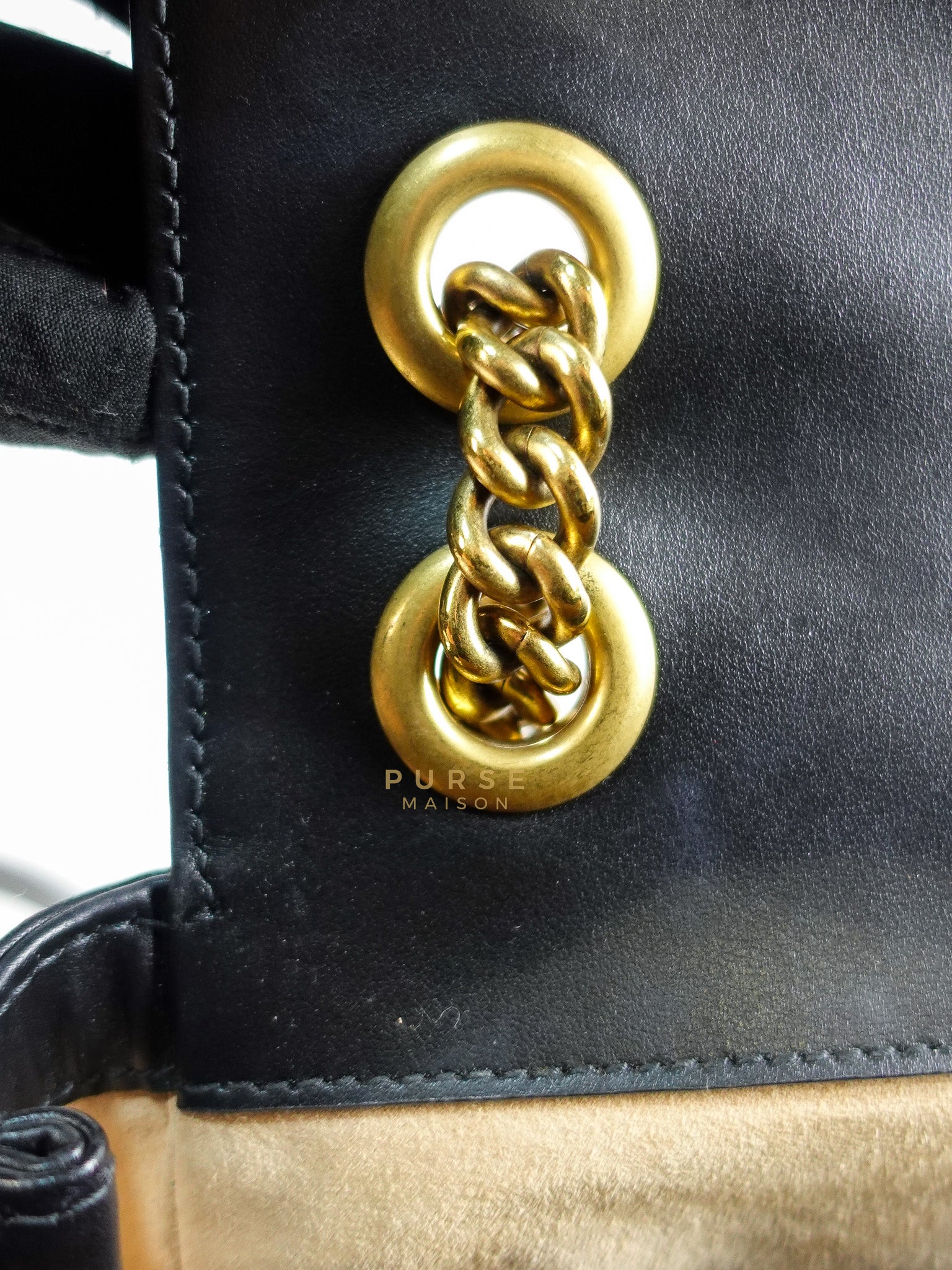 Marmont Flap Bag Mini in Black Matelasse Leather & Gold Hardware | Purse Maison Luxury Bags Shop