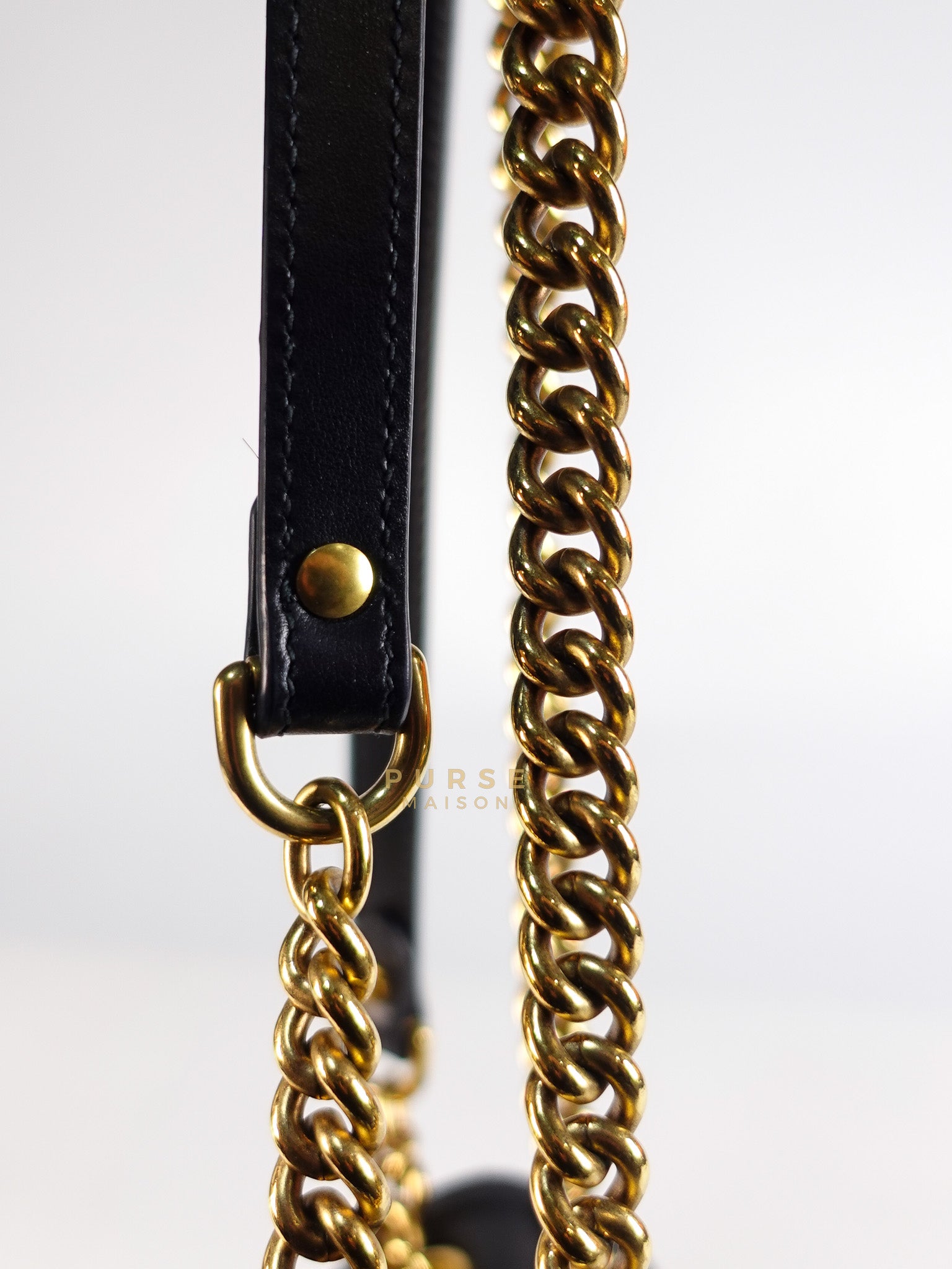 Marmont Flap Bag Mini in Black Matelasse Leather & Gold Hardware | Purse Maison Luxury Bags Shop