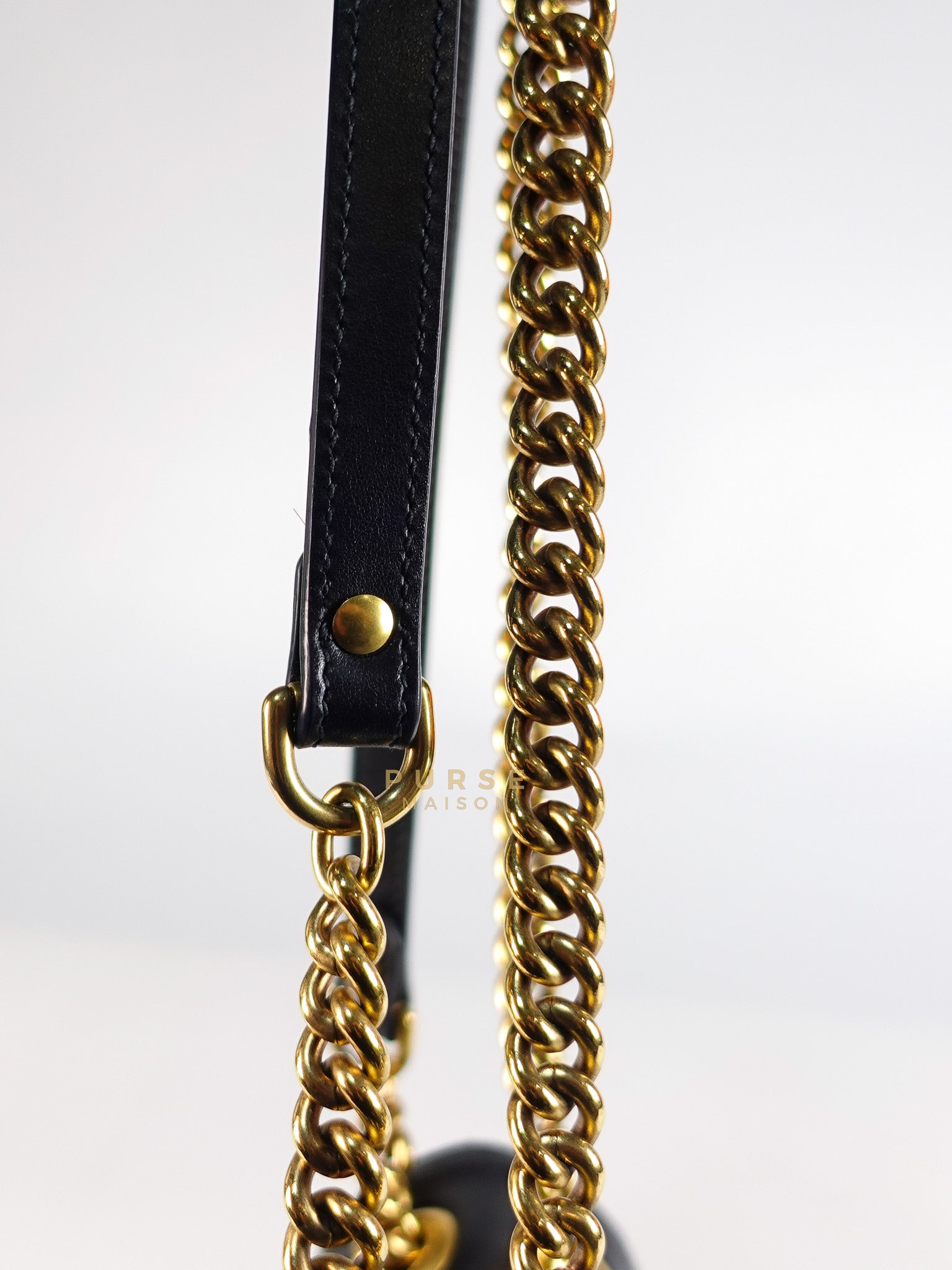Marmont Flap Bag Mini in Black Matelasse Leather & Gold Hardware | Purse Maison Luxury Bags Shop