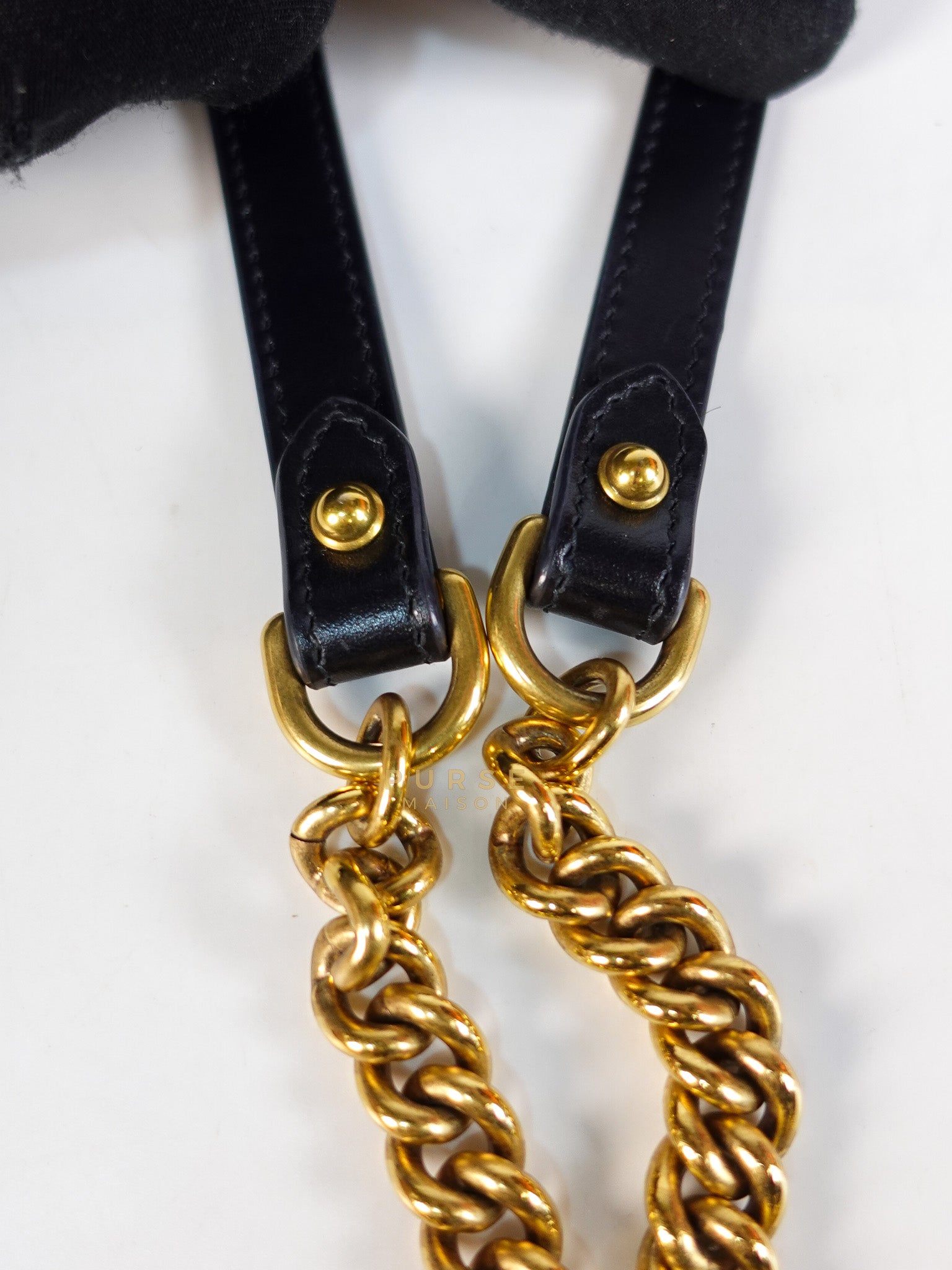 Marmont Flap Bag Mini in Black Matelasse Leather & Gold Hardware | Purse Maison Luxury Bags Shop