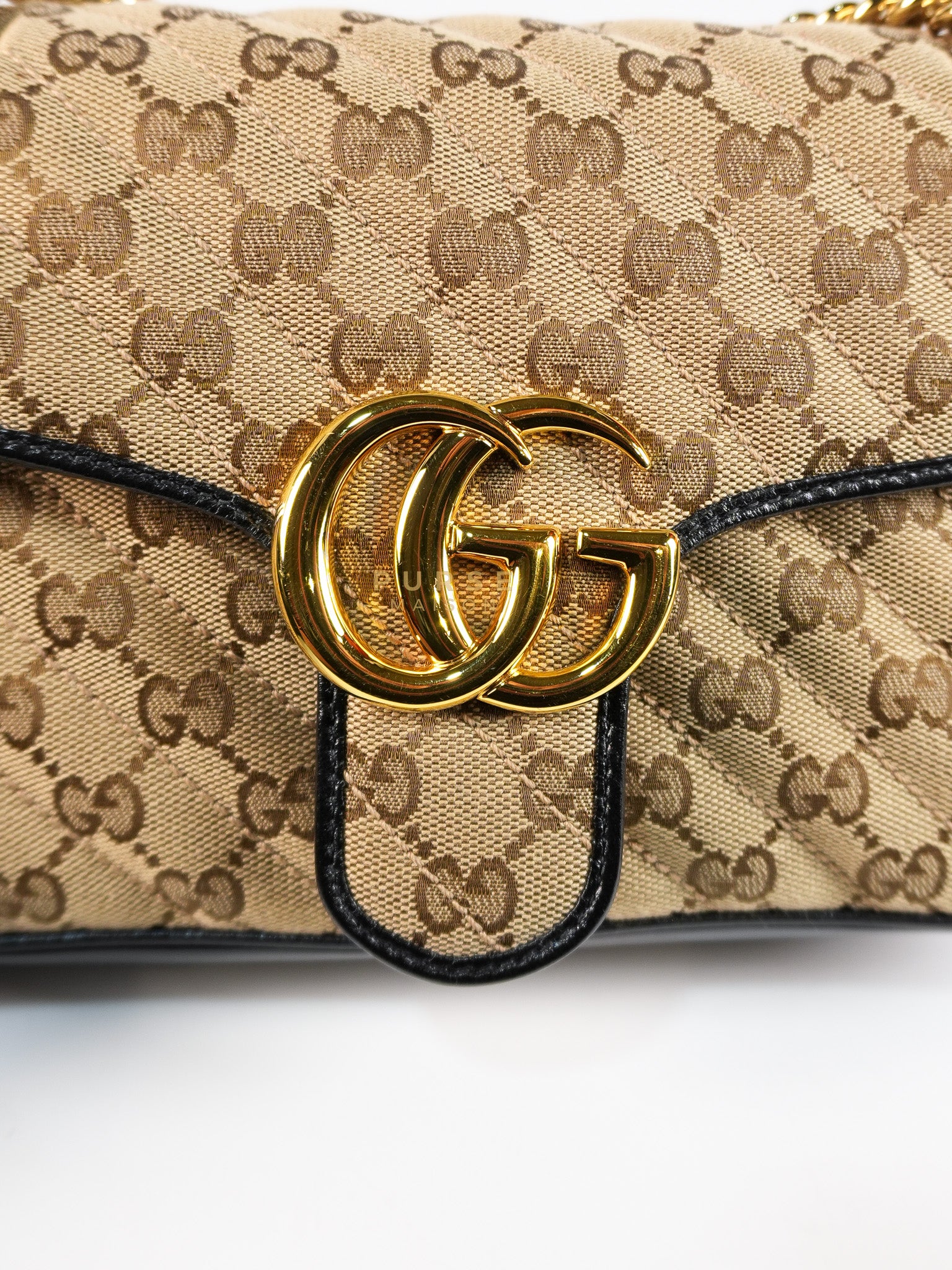 Marmont Flap Chain Shoulder Bag Small in GG Supreme Canvas (25cm x 7cm x 13cm) | Purse Maison Luxury Bags Shop