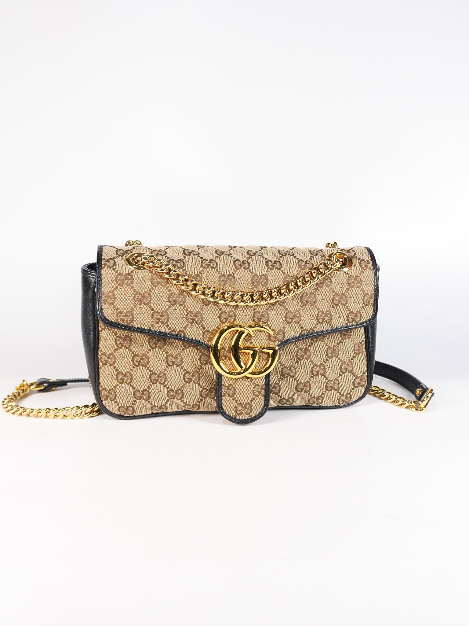 Marmont Flap Chain Shoulder Bag Small in GG Supreme Canvas (25cm x 7cm x 13cm) | Purse Maison Luxury Bags Shop