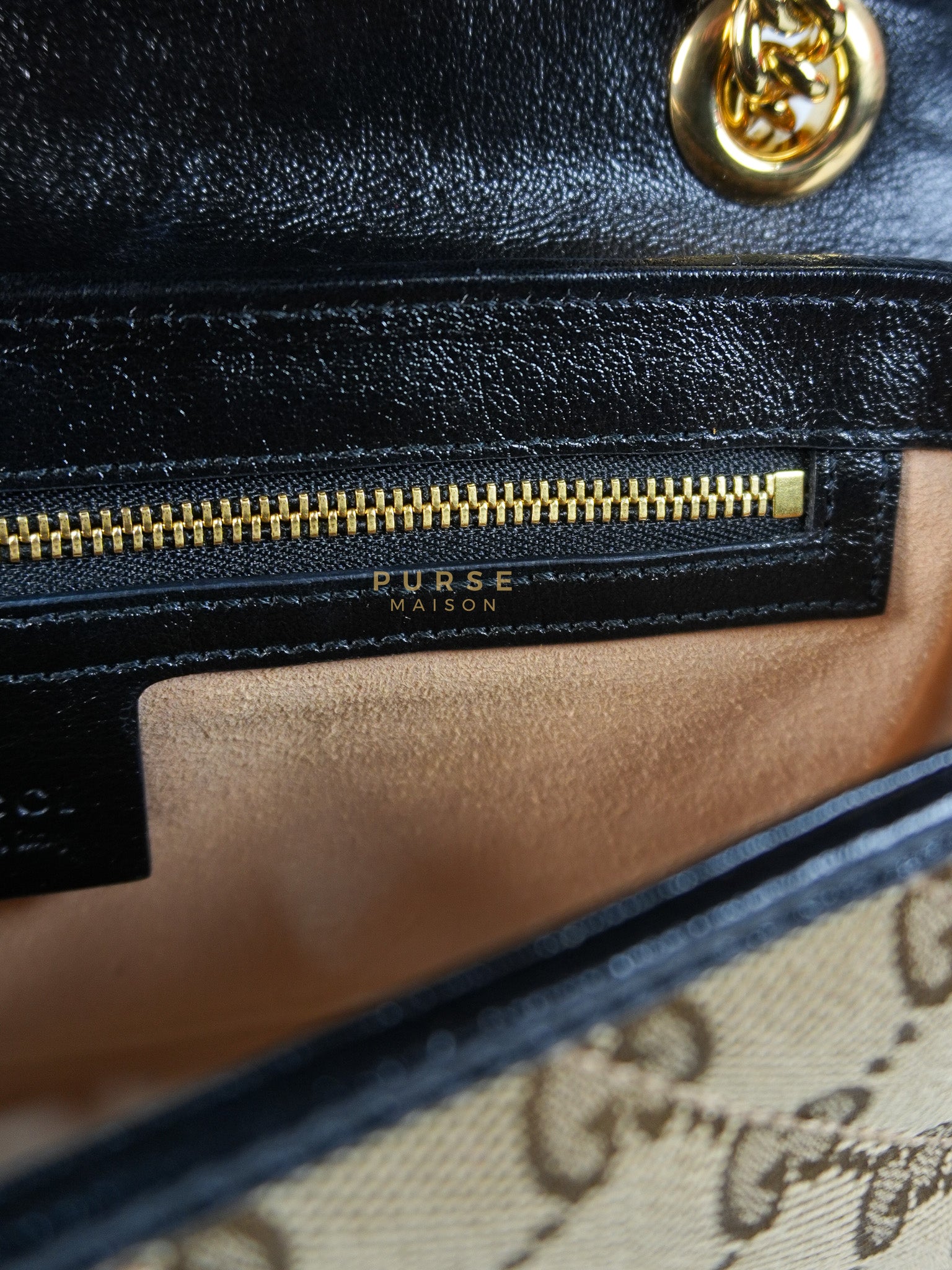 Marmont Flap Chain Shoulder Bag Small in GG Supreme Canvas (25cm x 7cm x 13cm) | Purse Maison Luxury Bags Shop