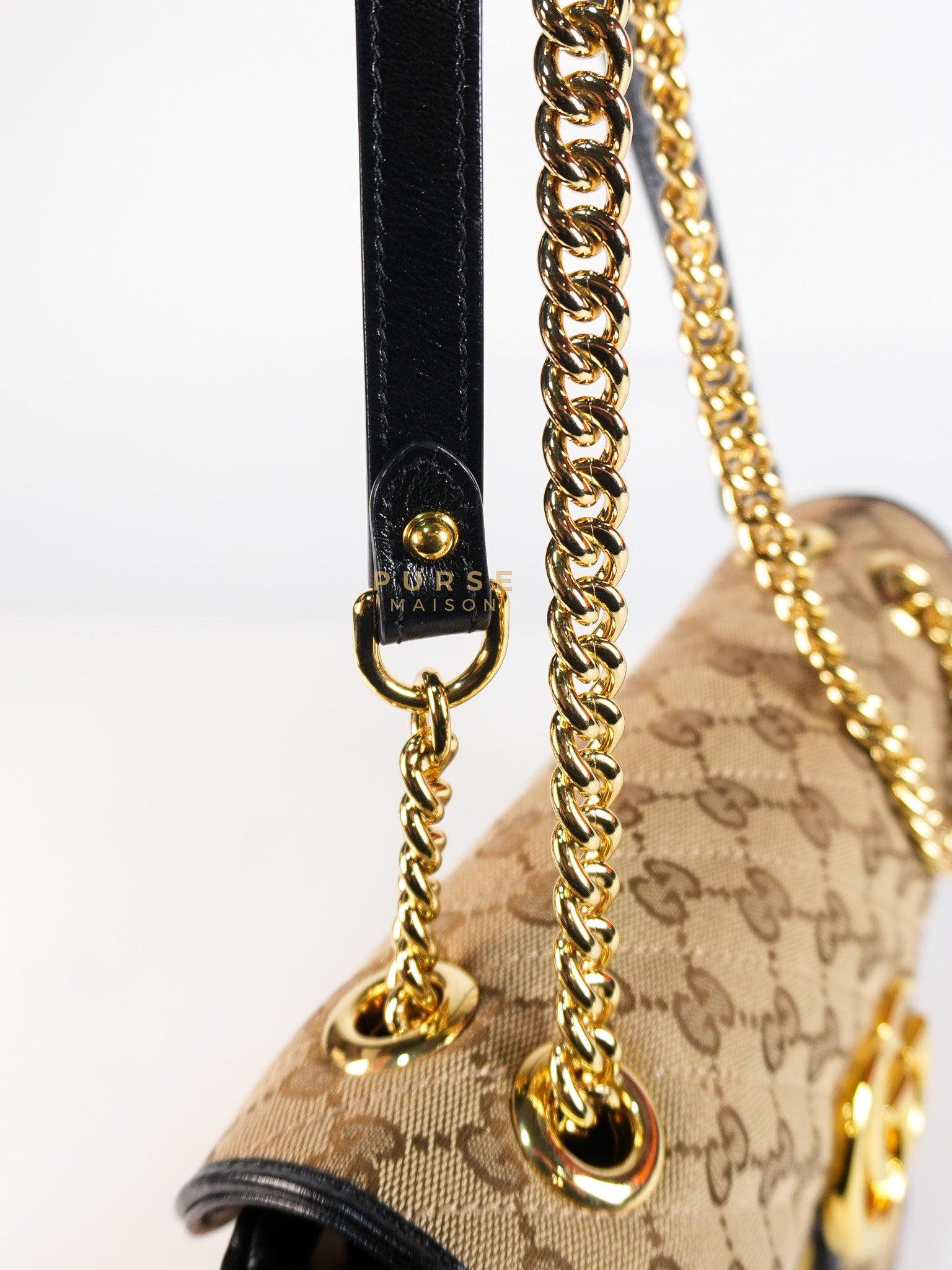 Marmont Flap Chain Shoulder Bag Small in GG Supreme Canvas (25cm x 7cm x 13cm) | Purse Maison Luxury Bags Shop
