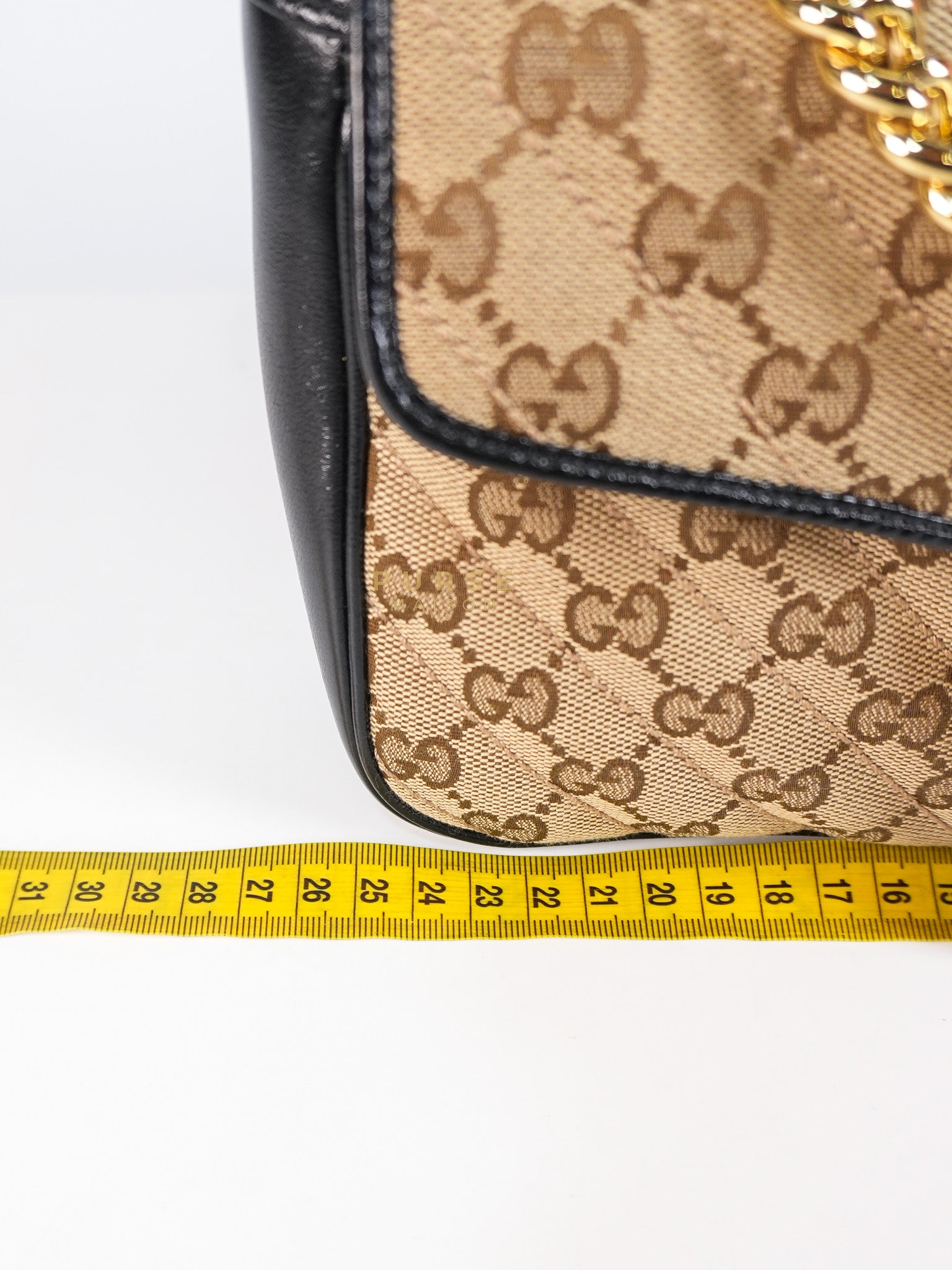 Marmont Flap Chain Shoulder Bag Small in GG Supreme Canvas (25cm x 7cm x 13cm) | Purse Maison Luxury Bags Shop