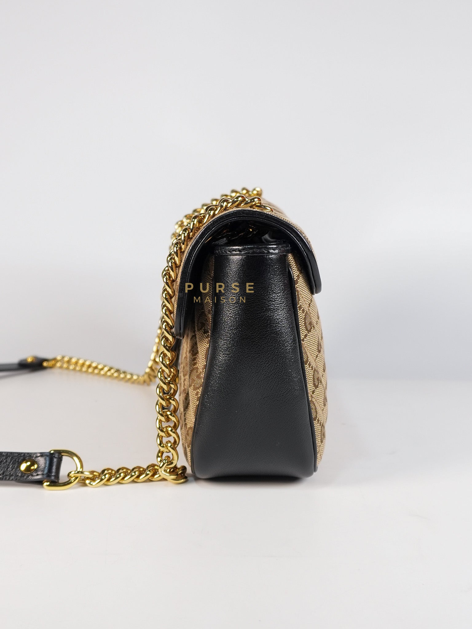 Marmont Flap Chain Shoulder Bag Small in GG Supreme Canvas (25cm x 7cm x 13cm) | Purse Maison Luxury Bags Shop