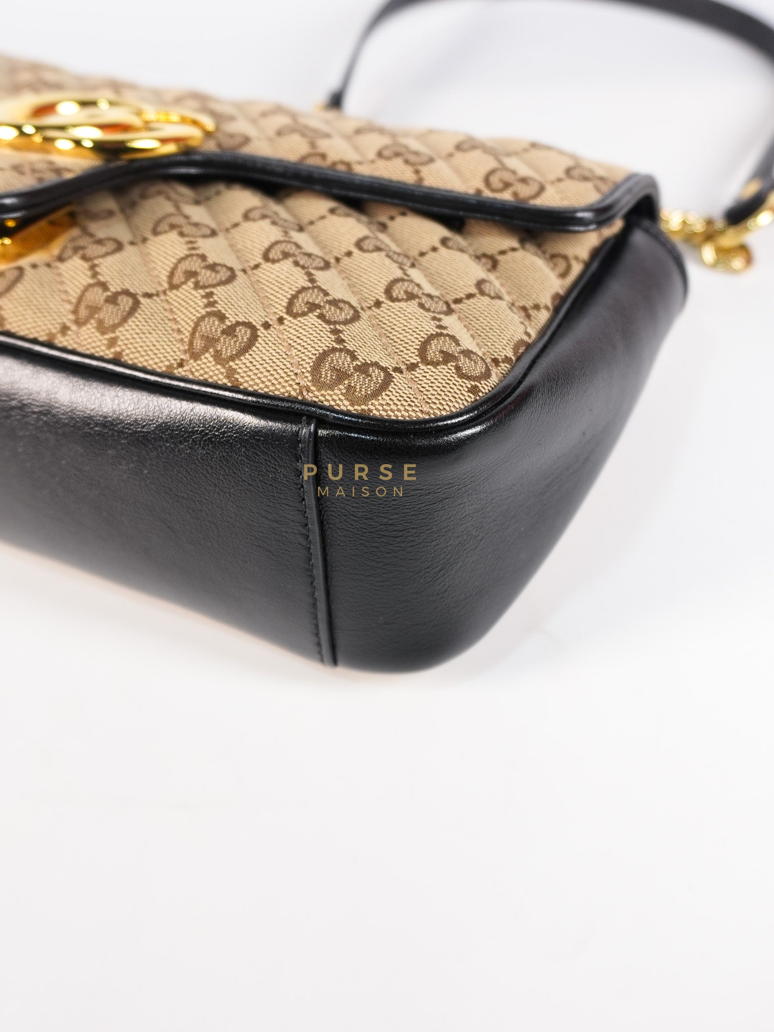 Marmont Flap Chain Shoulder Bag Small in GG Supreme Canvas (25cm x 7cm x 13cm) | Purse Maison Luxury Bags Shop