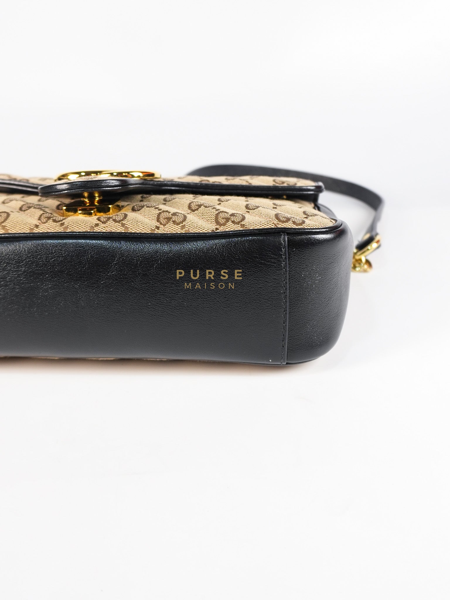 Marmont Flap Chain Shoulder Bag Small in GG Supreme Canvas (25cm x 7cm x 13cm) | Purse Maison Luxury Bags Shop