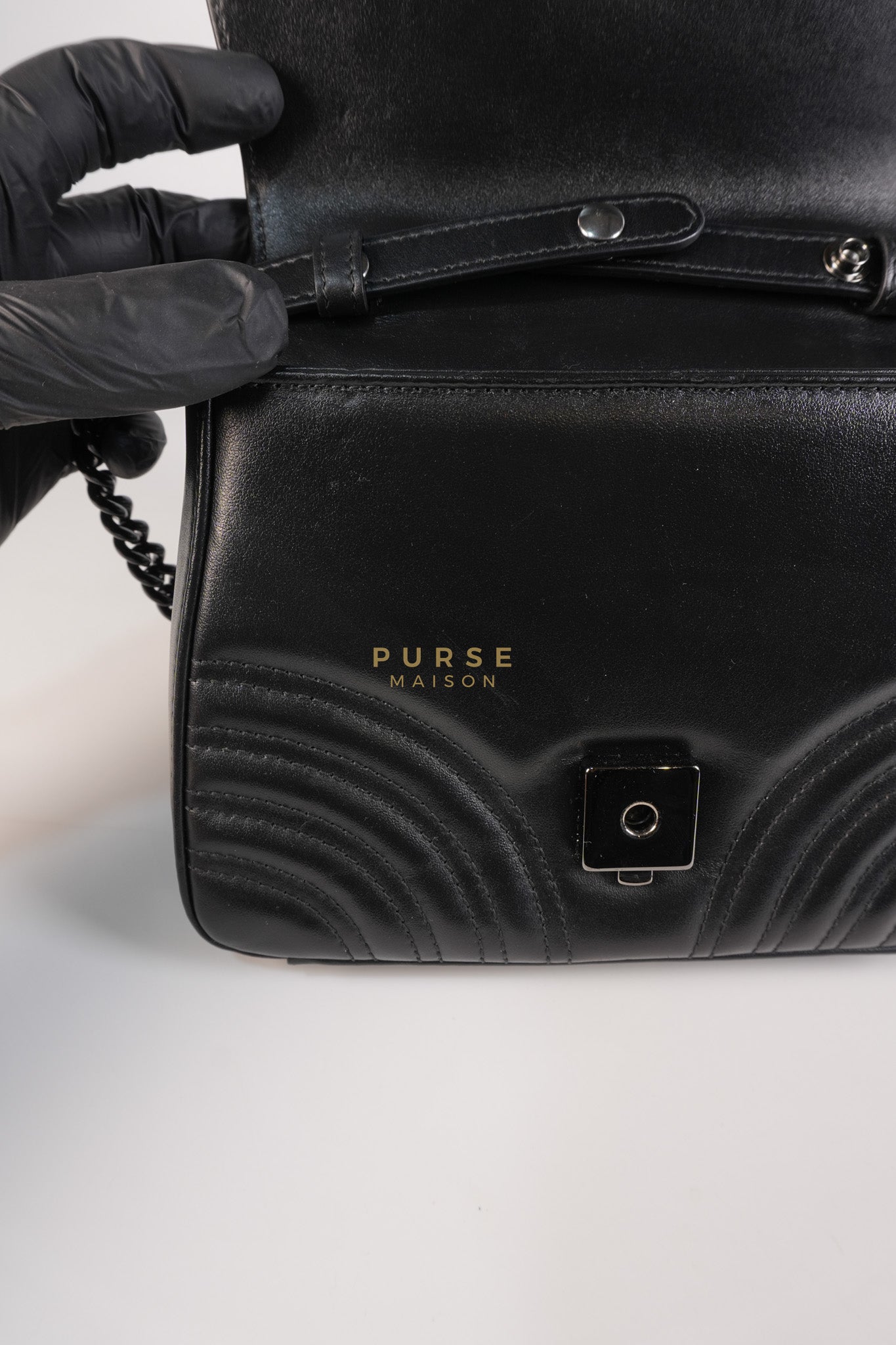 Marmont Flap Top Handle Bag Mini So Black | Purse Maison Luxury Bags Shop
