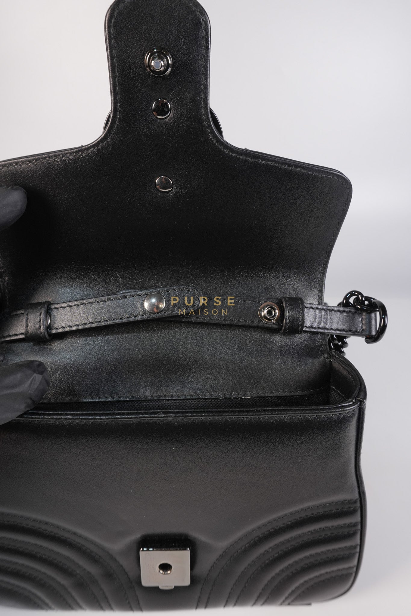Marmont Flap Top Handle Bag Mini So Black | Purse Maison Luxury Bags Shop