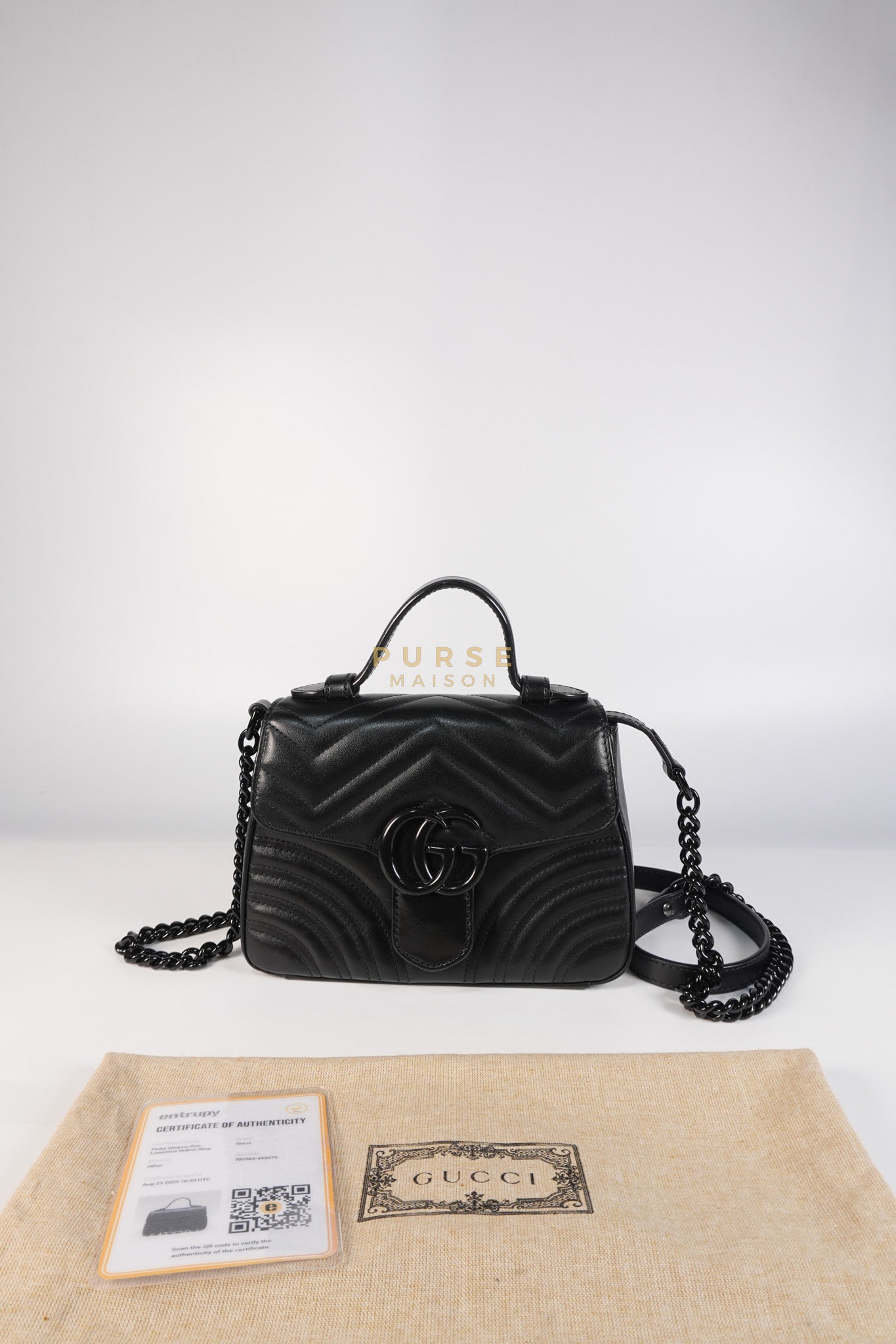 Marmont Flap Top Handle Bag Mini So Black | Purse Maison Luxury Bags Shop