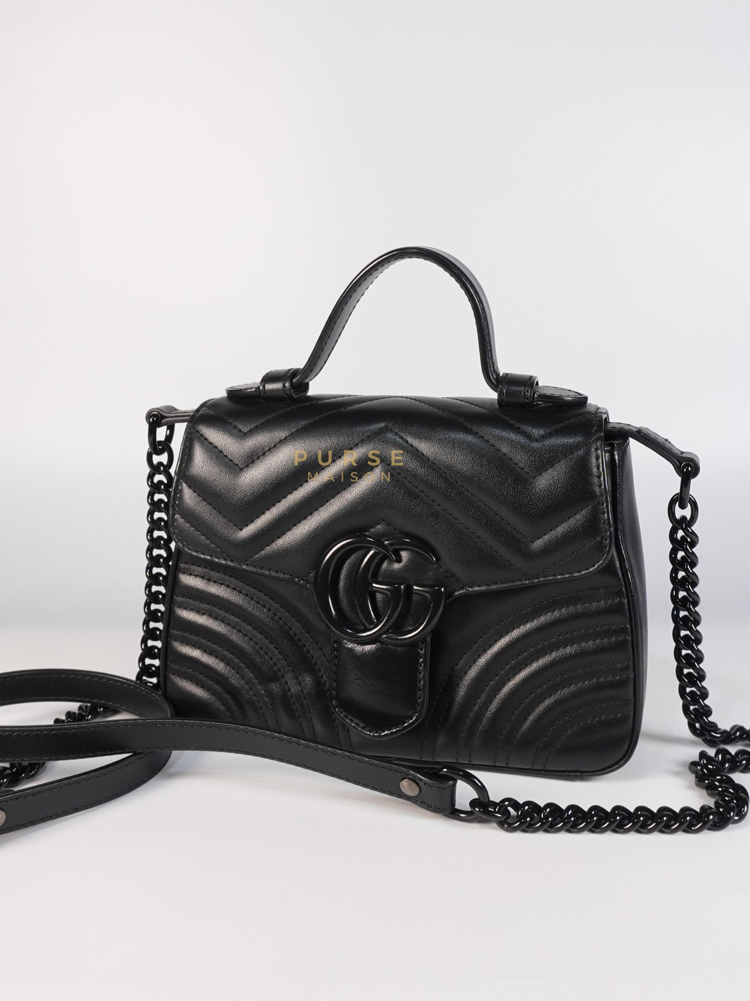 Marmont Flap Top Handle Bag Mini So Black | Purse Maison Luxury Bags Shop