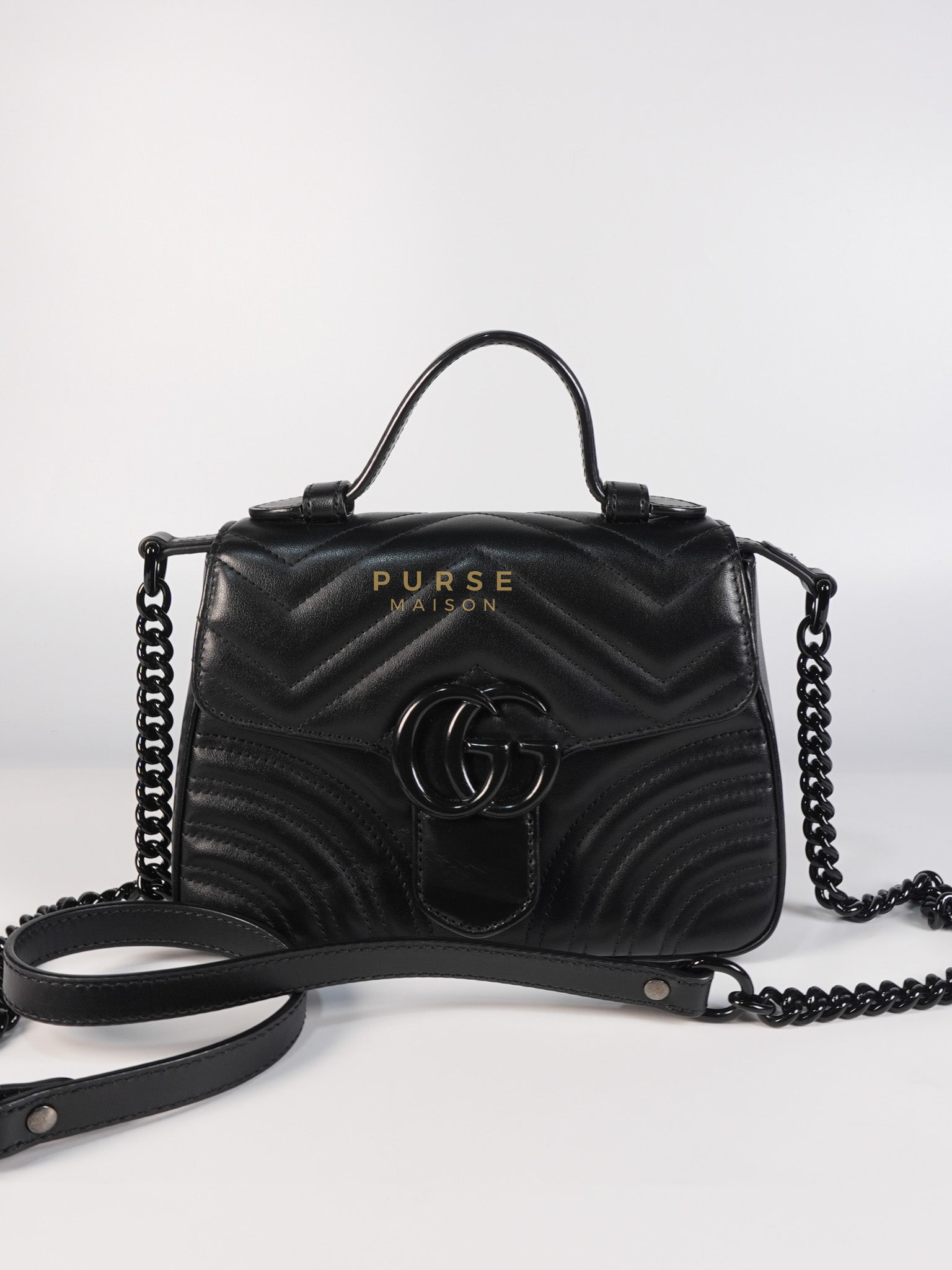 Marmont Flap Top Handle Bag Mini So Black | Purse Maison Luxury Bags Shop