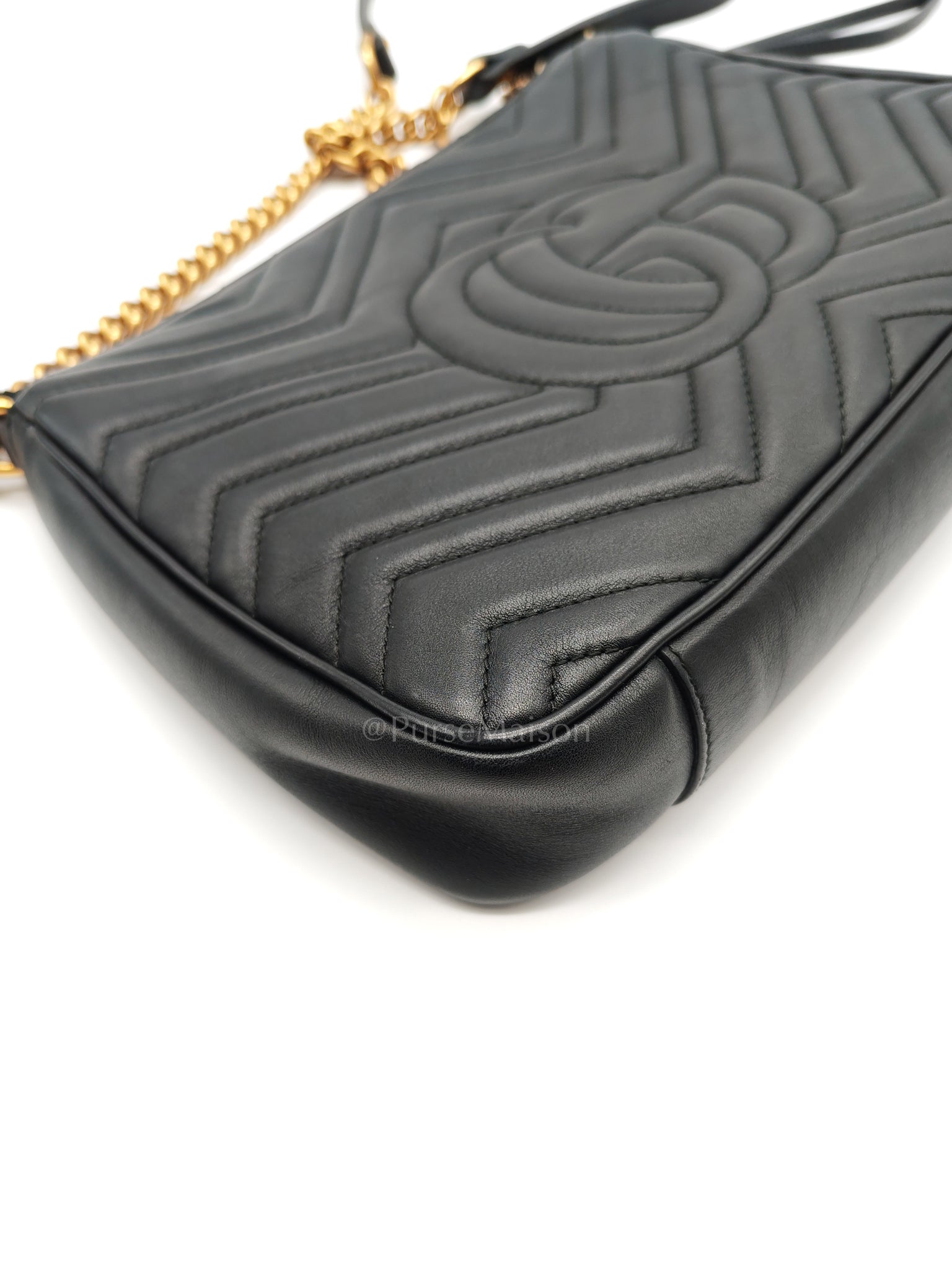 Marmont Matelasse Black Chain Shoulder Bag | Purse Maison Luxury Bags Shop