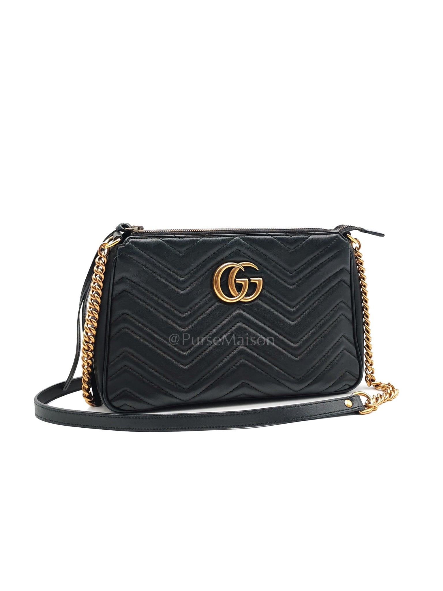 Marmont Matelasse Black Chain Shoulder Bag | Purse Maison Luxury Bags Shop