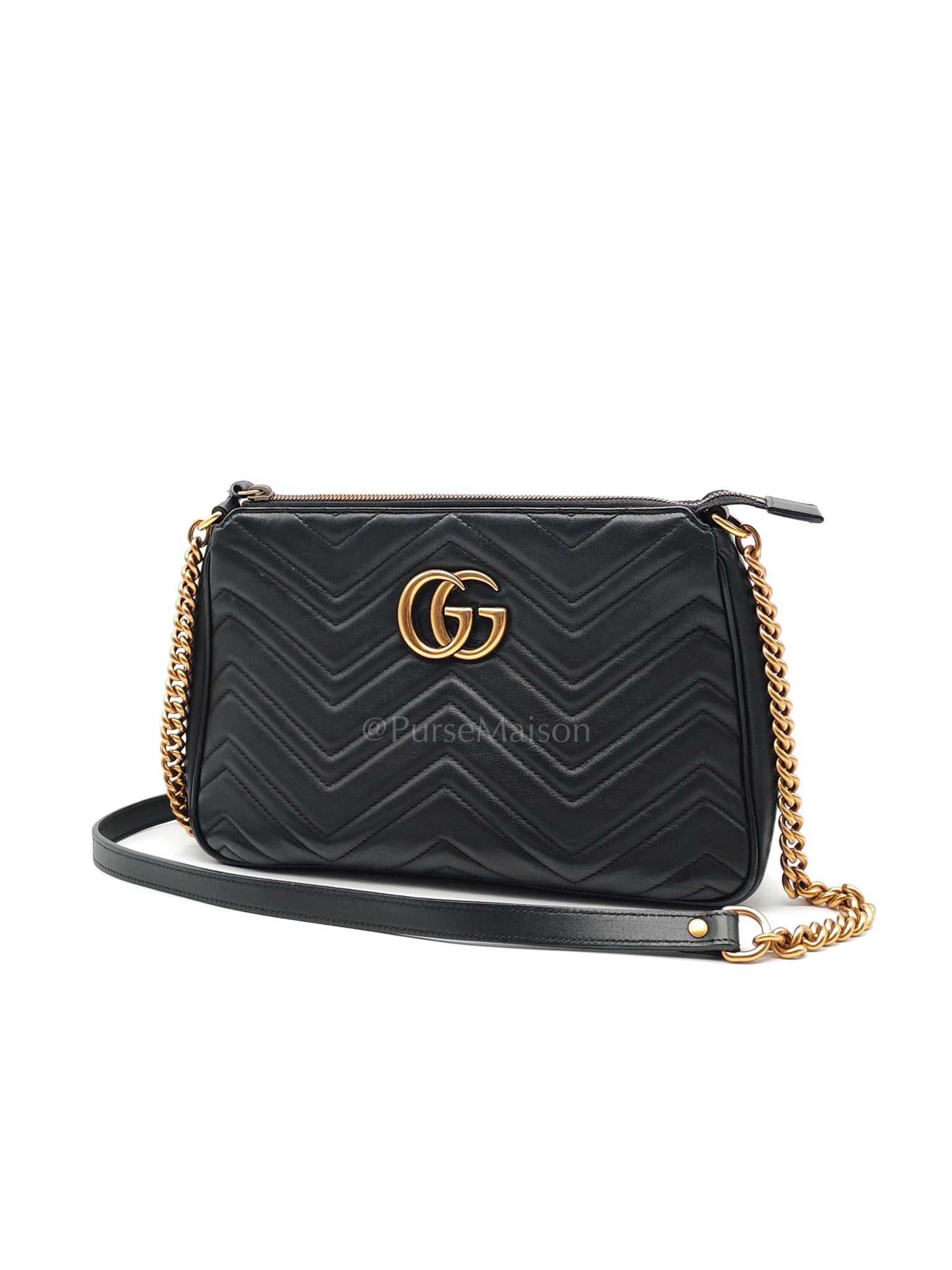 Marmont Matelasse Black Chain Shoulder Bag | Purse Maison Luxury Bags Shop