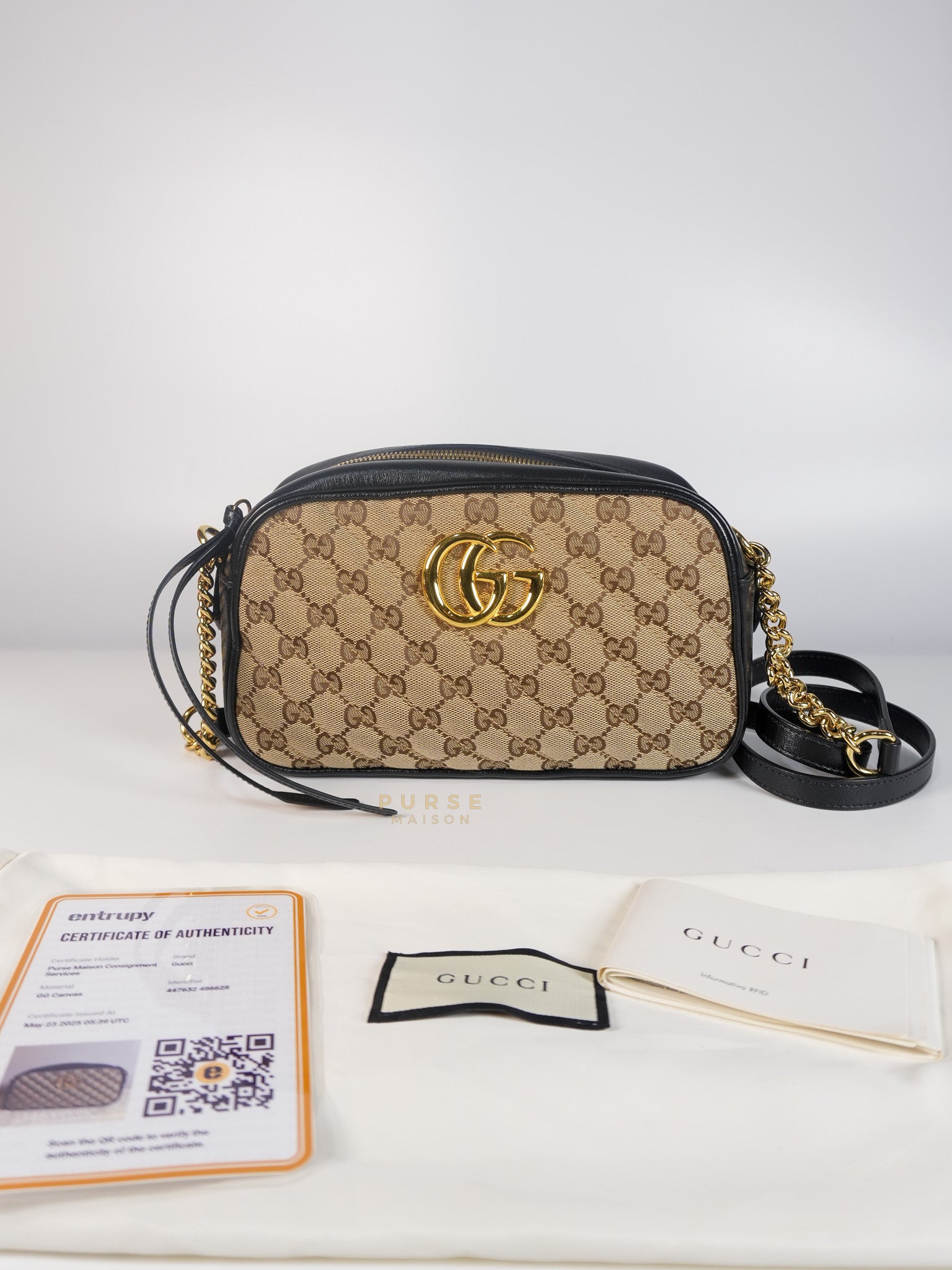 Marmont Small Camera Bag in GG Supreme Canvas | Purse Maison Luxury Bags Shop