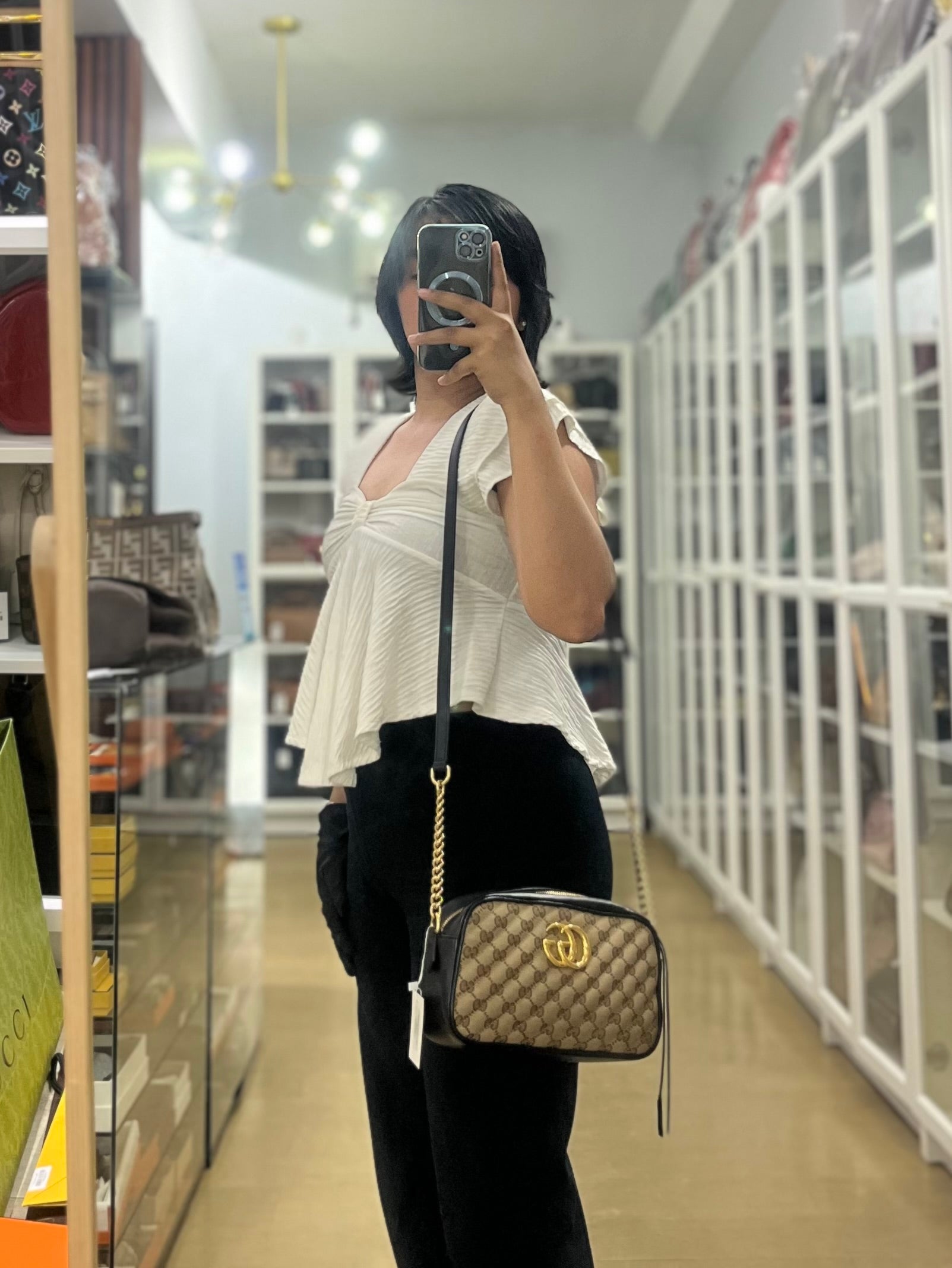 Marmont Small Camera Bag in GG Supreme Canvas | Purse Maison Luxury Bags Shop