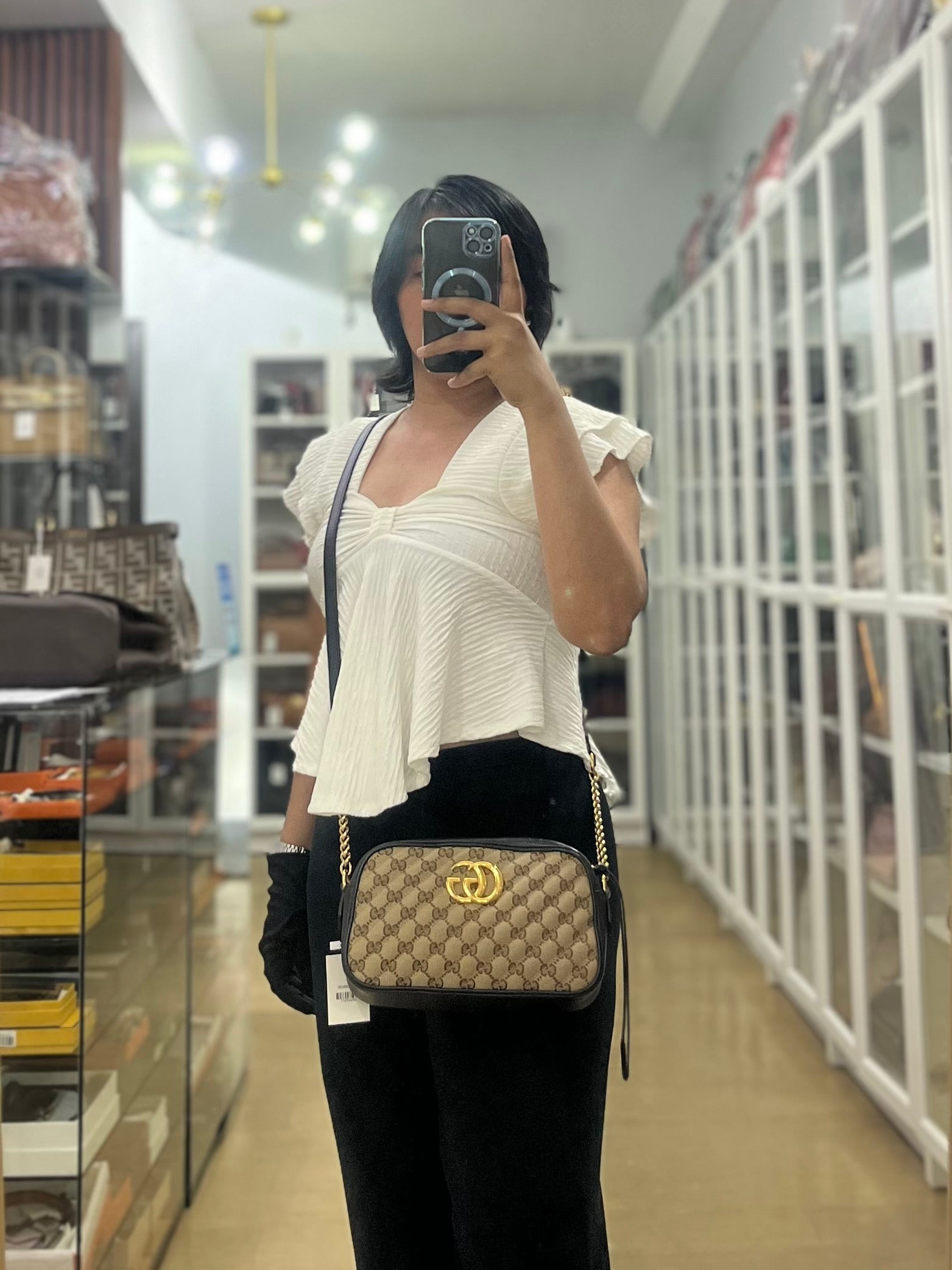 Marmont Small Camera Bag in GG Supreme Canvas | Purse Maison Luxury Bags Shop