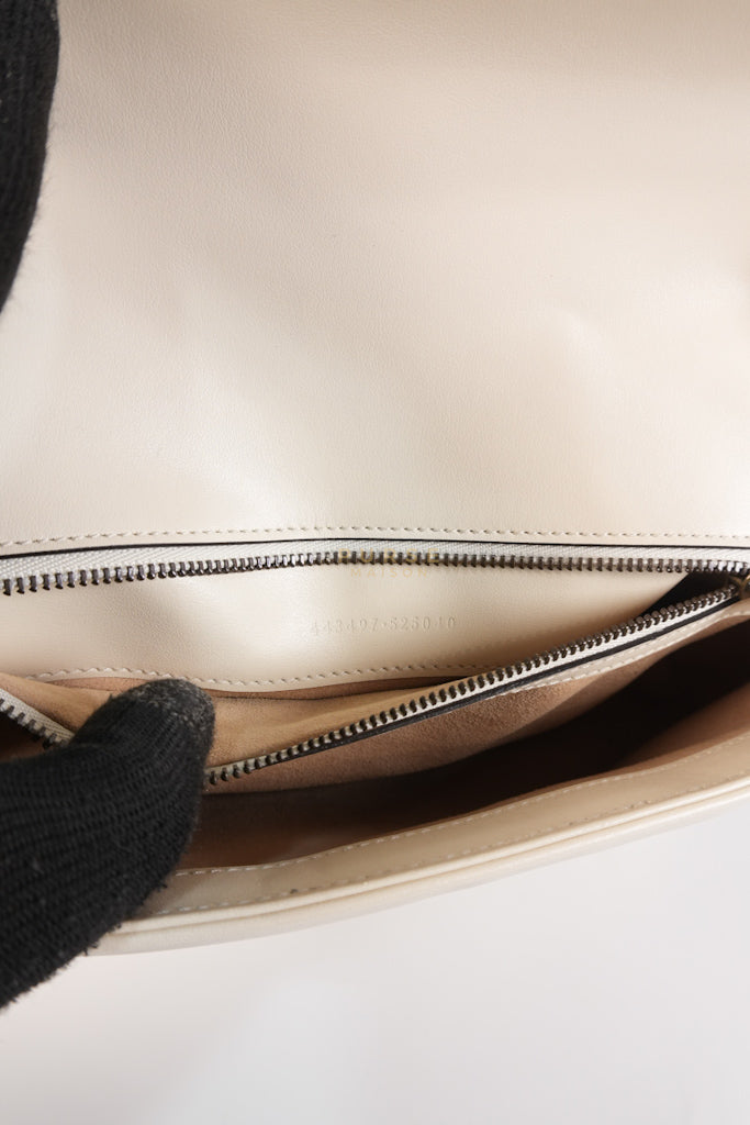 Marmont Small in Off-White Matelasse Leather | Purse Maison Luxury Bags Shop