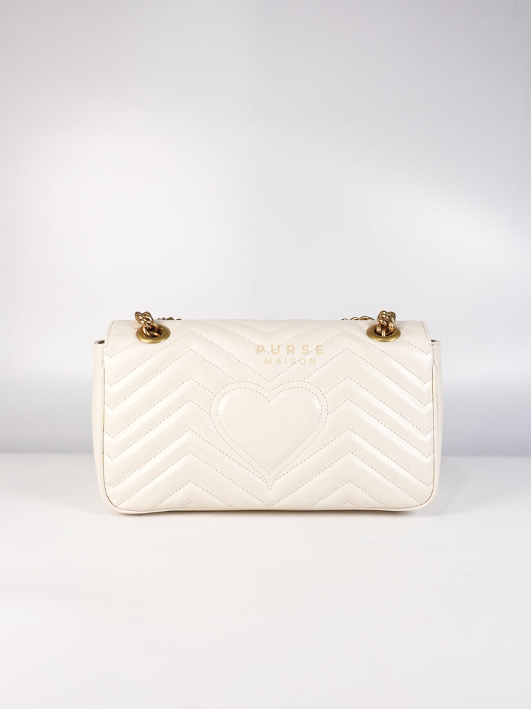 Marmont Small in Off-White Matelasse Leather | Purse Maison Luxury Bags Shop