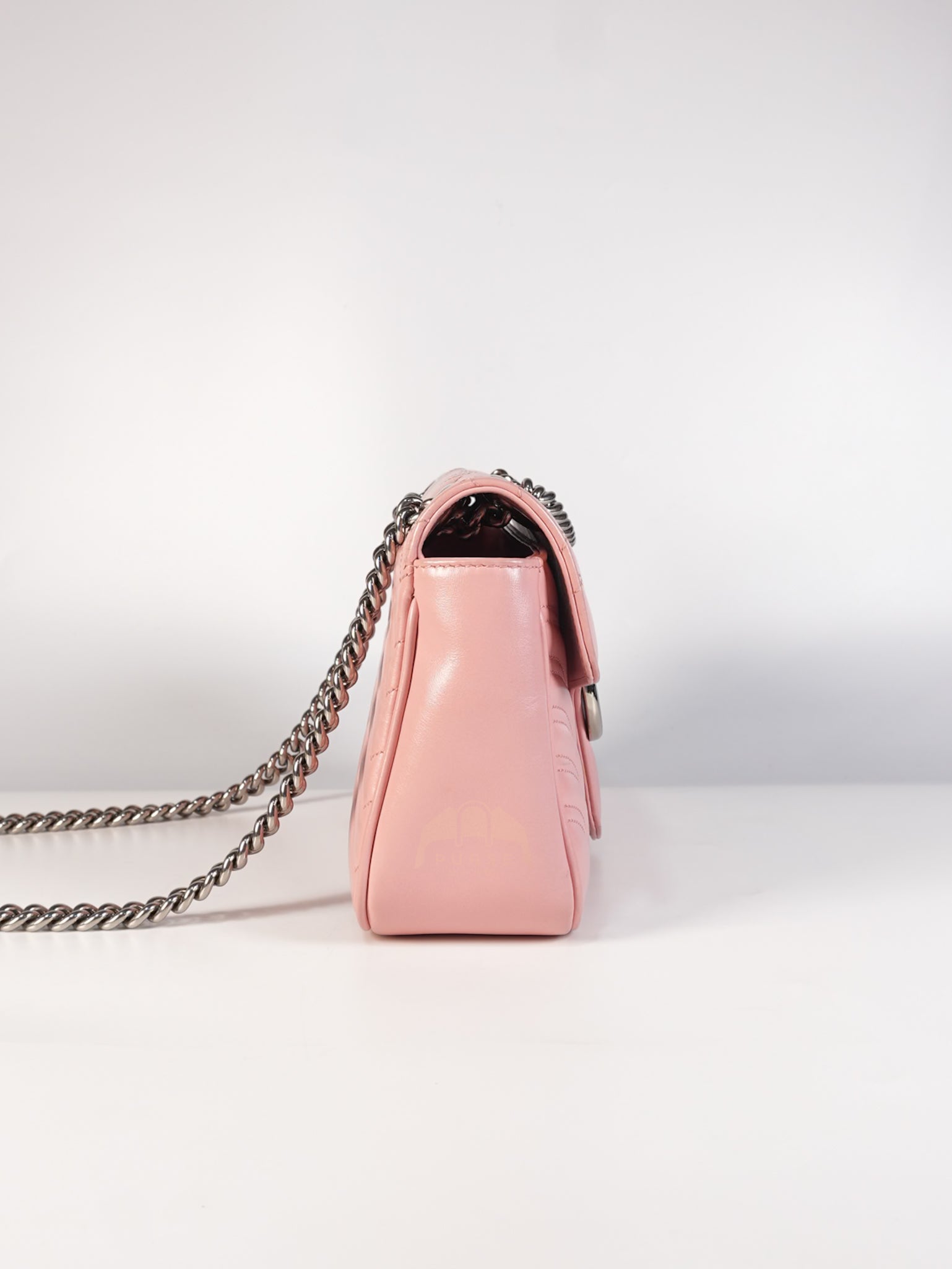 Marmont Small in Pink Matelasse Leather and Silver Hardware Crossbody Bag | Purse Maison Luxury Bags Shop
