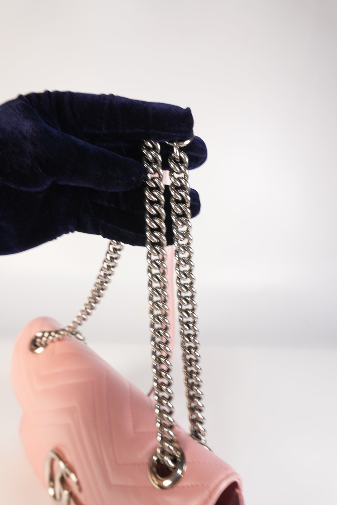 Marmont Small in Pink Matelasse Leather and Silver Hardware Crossbody Bag | Purse Maison Luxury Bags Shop