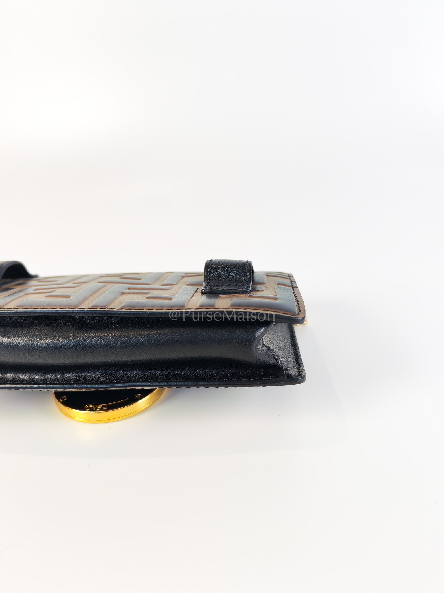 Marron Zucca F Convertible Belt Bag in Black With Chain | Purse Maison Luxury Bags Shop